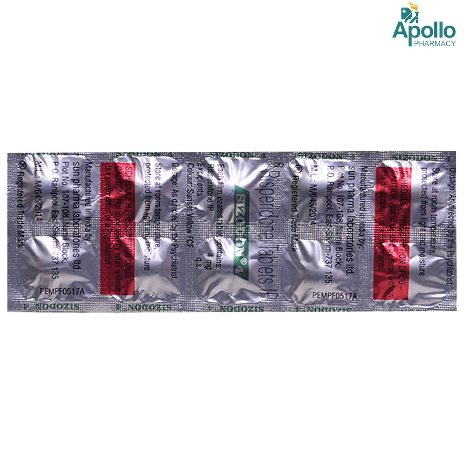 Sizodon 4 Tablet 10's, Pack of 10 TABLETS Sizodon 4 Tablet 10's, Pack of 10 TABLETS