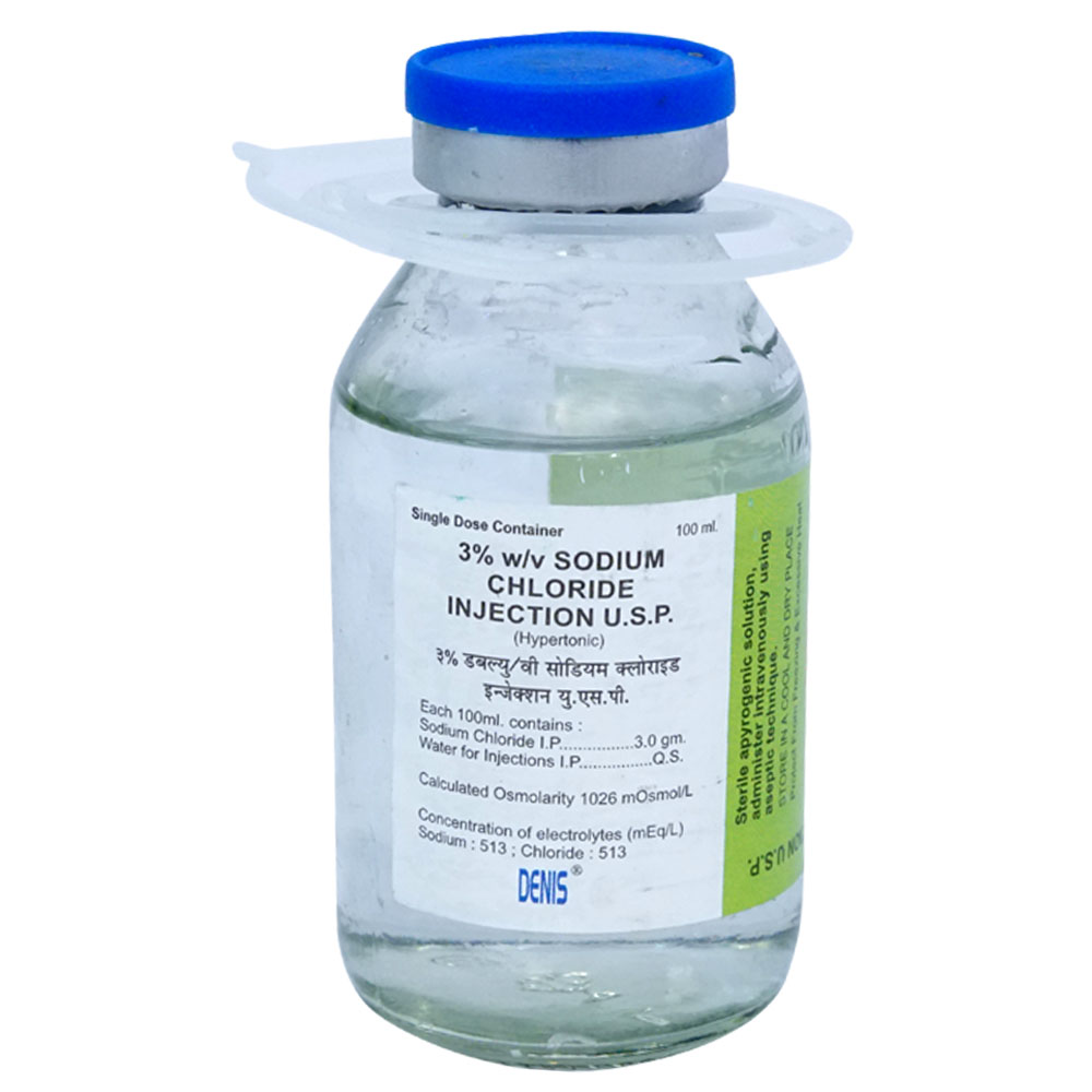 Denis Sodium Chloride 3% Infusion, 100 ml, Pack of 1 infusion Denis Sodium Chloride 3% Infusion, 100 ml, Pack of 1 infusion