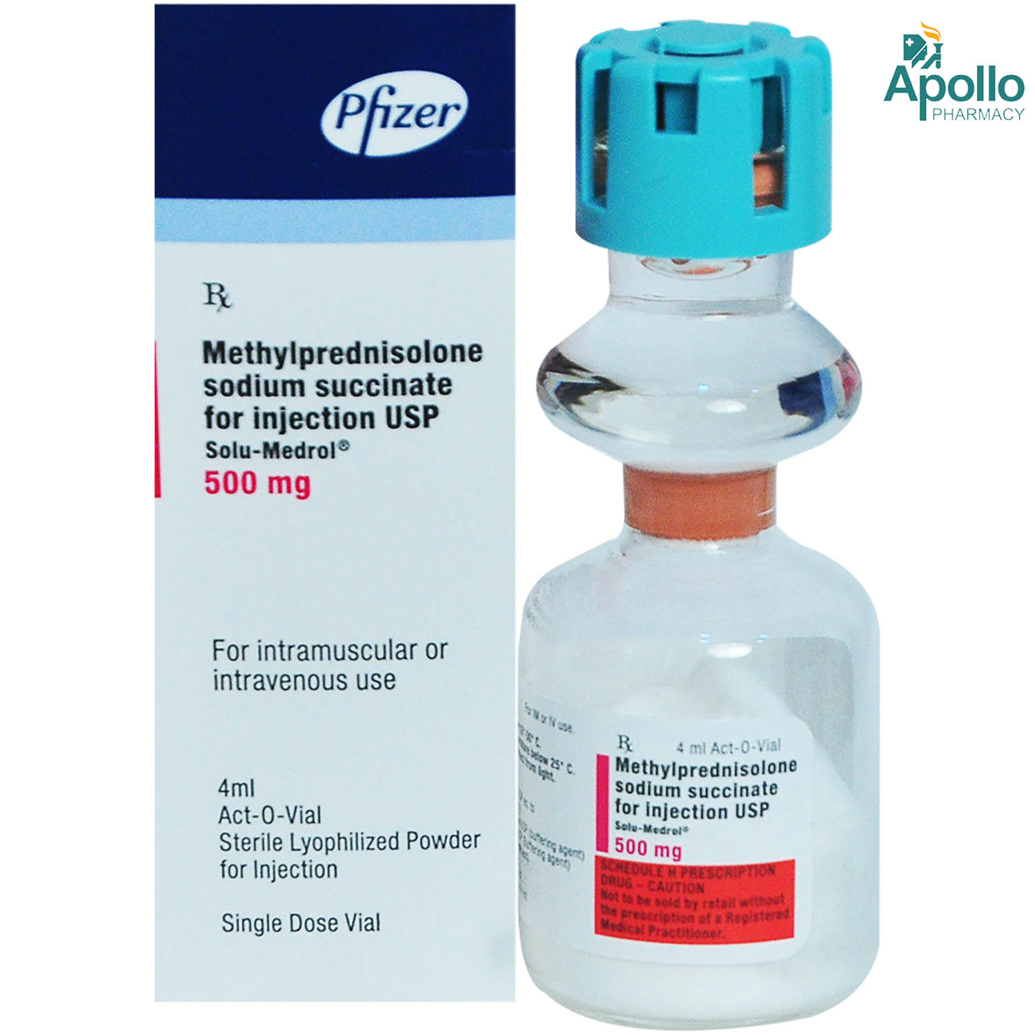 Solu-Medrol 500 mg Injection 4 ml, Pack of 1 INJECTION Solu-Medrol 500 mg Injection 4 ml, Pack of 1 INJECTION