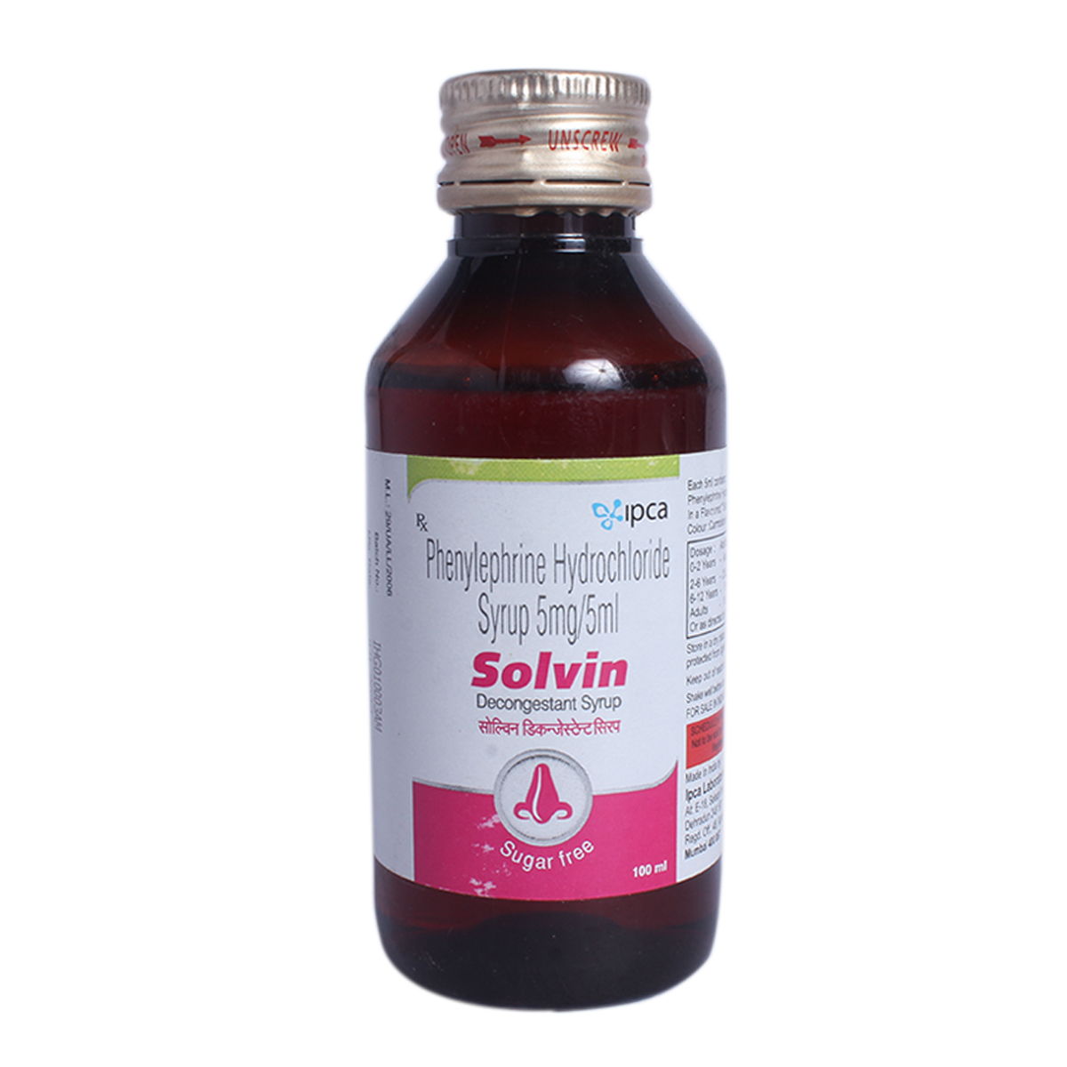 Buy Solvin Decongestant Syrup 100 ml Online