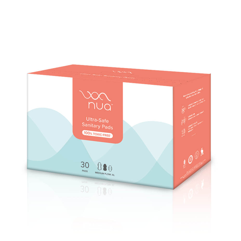 Nua Ultra-Safe Sanitary Pads XL, 30 Count, Pack of 1 Nua Ultra-Safe Sanitary Pads XL, 30 Count, Pack of 1
