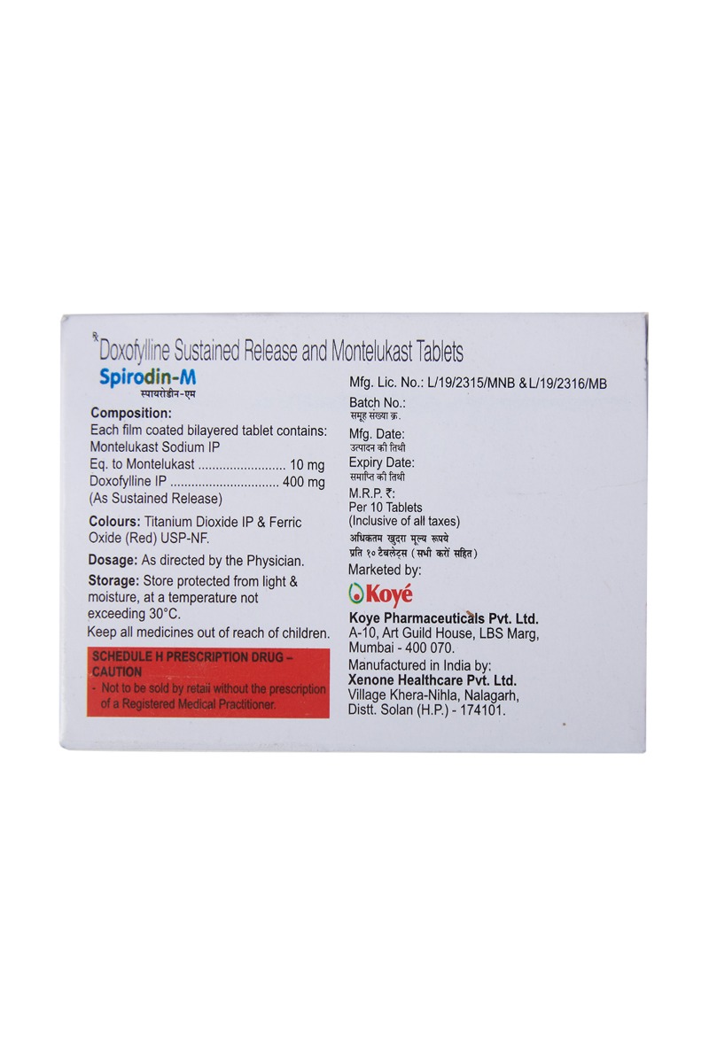 Spirodin-M Tablet 10's, Pack of 10 TABLETS Spirodin-M Tablet 10's, Pack of 10 TABLETS