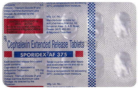 Sporidex AF 375 Tablet 10's, Pack of 10 TABLETS Sporidex AF 375 Tablet 10's, Pack of 10 TABLETS