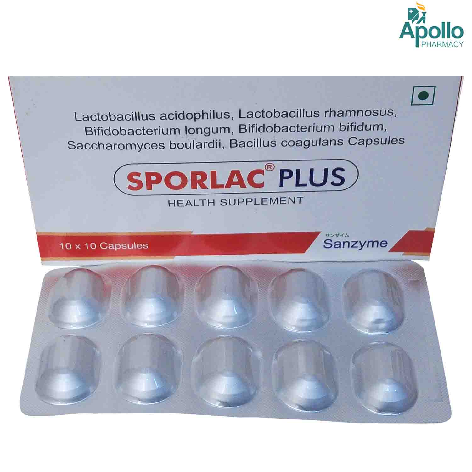 Sporlac Plus Capsule 10's, Pack of 10 Sporlac Plus Capsule 10's, Pack of 10