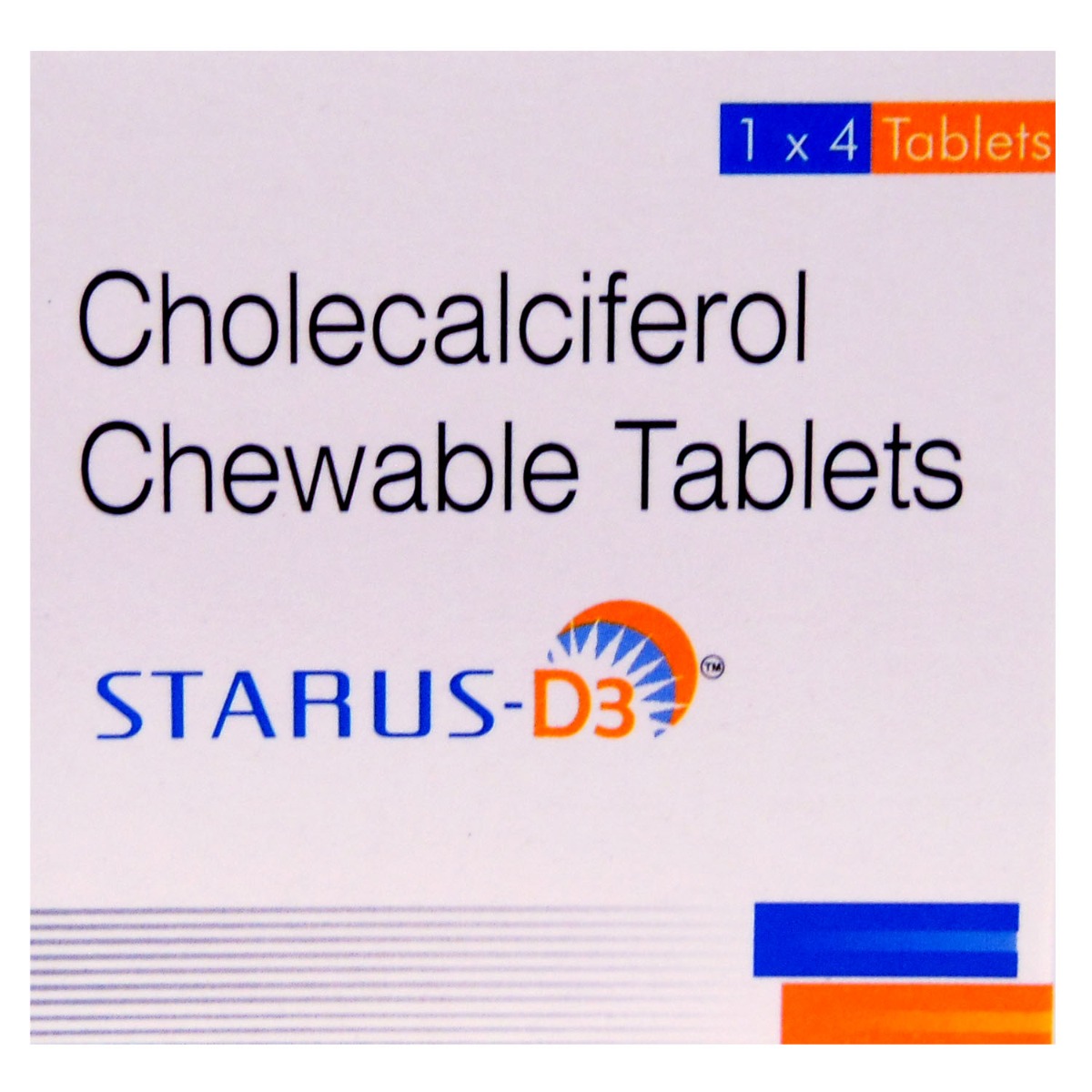 Starus D3 60K IU Tablet 4's, Pack of 1 Starus D3 60K IU Tablet 4's, Pack of 1