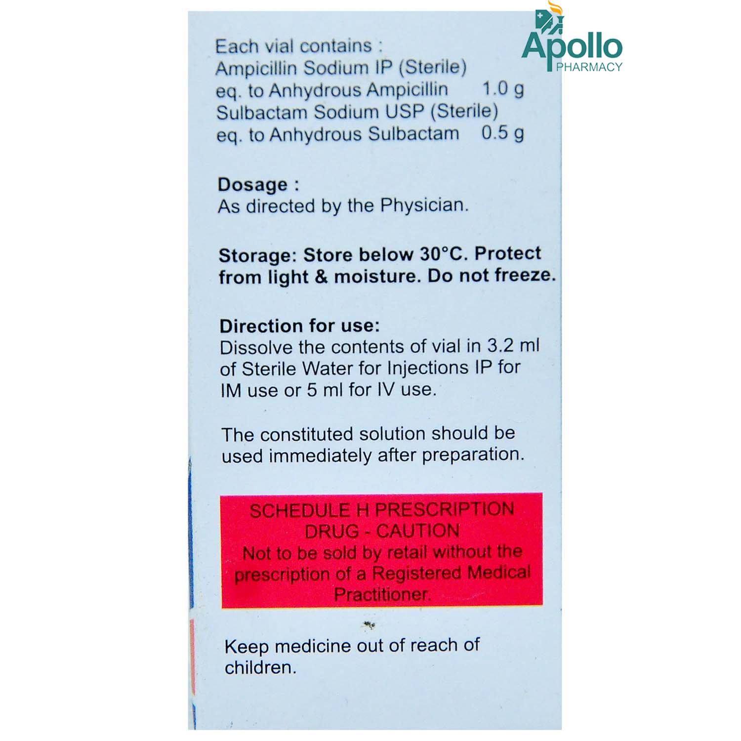 Sulbitor 1.5gm Injection, Pack of 1 INJECTION Sulbitor 1.5gm Injection, Pack of 1 INJECTION