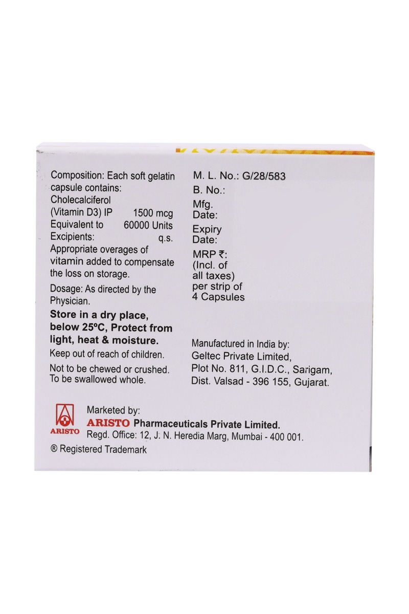 Super D3 60000IU Chewable Tablet 4's, Pack of 4 Super D3 60000IU Chewable Tablet 4's, Pack of 4