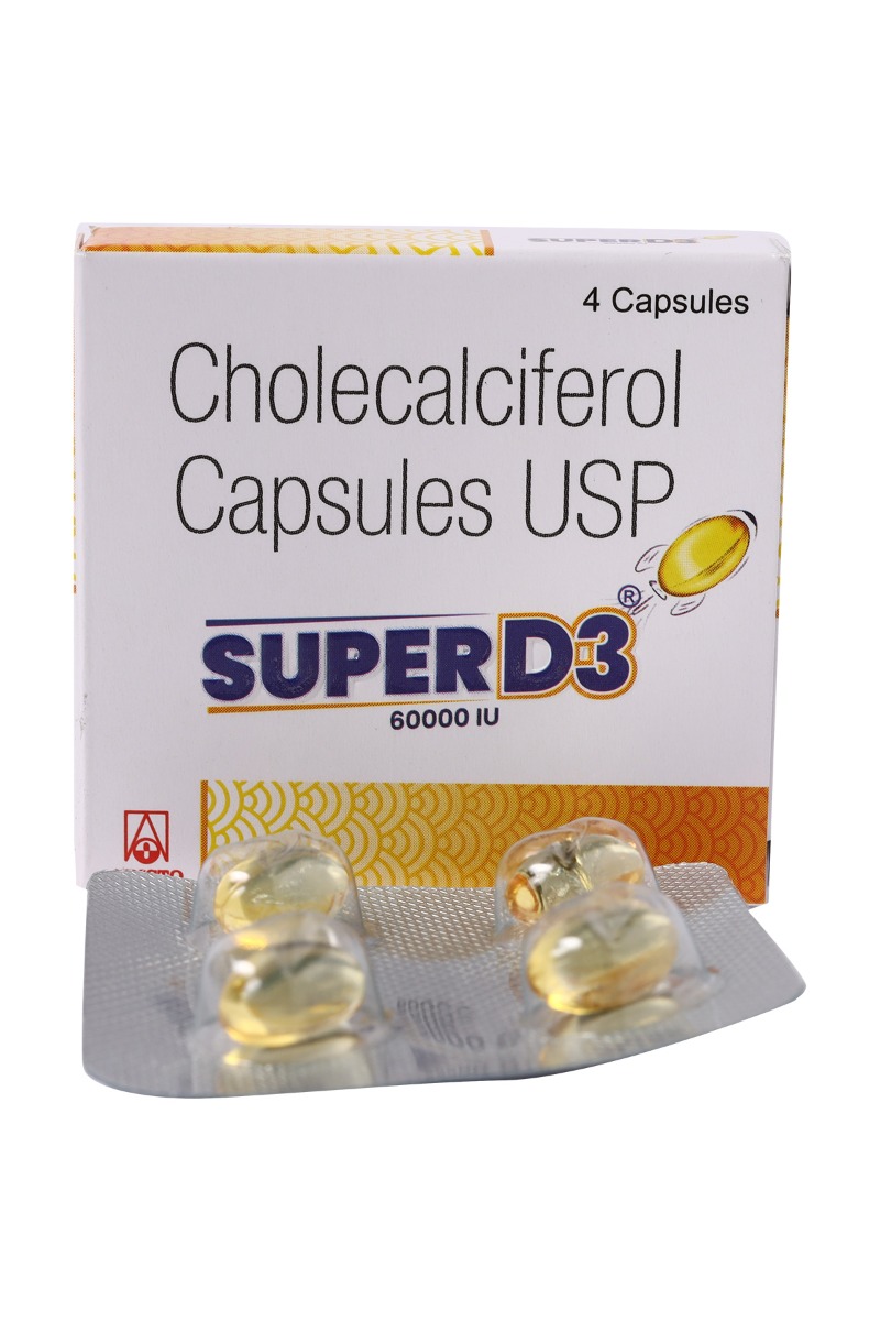 Super D3 60000IU Chewable Tablet 4's, Pack of 4 Super D3 60000IU Chewable Tablet 4's, Pack of 4
