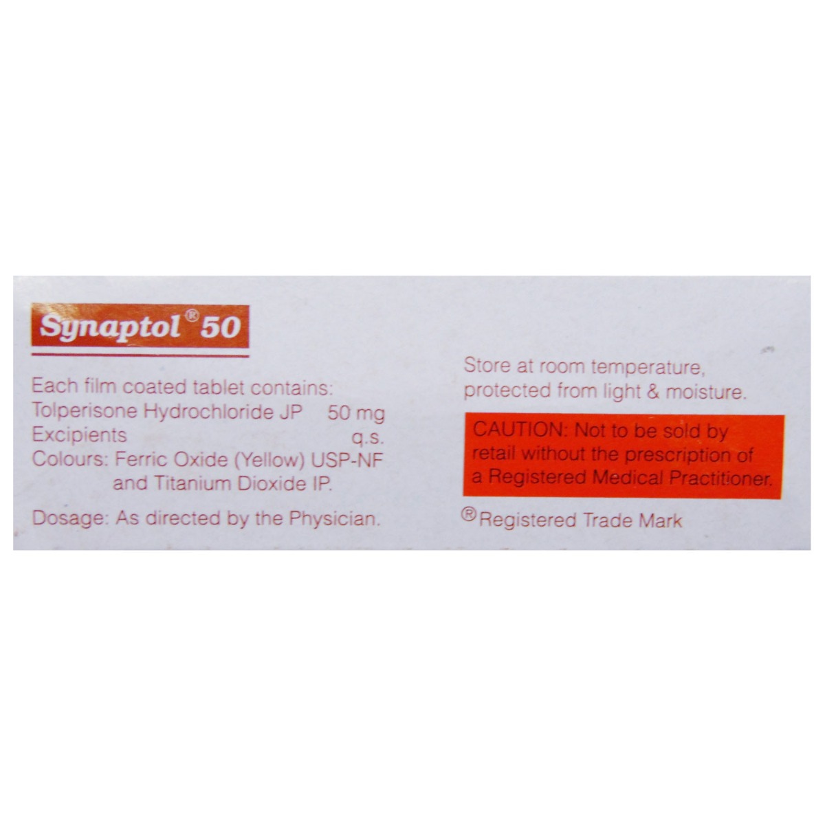 Synaptol 50 Tablet 10's, Pack of 10 TabletS Synaptol 50 Tablet 10's, Pack of 10 TabletS
