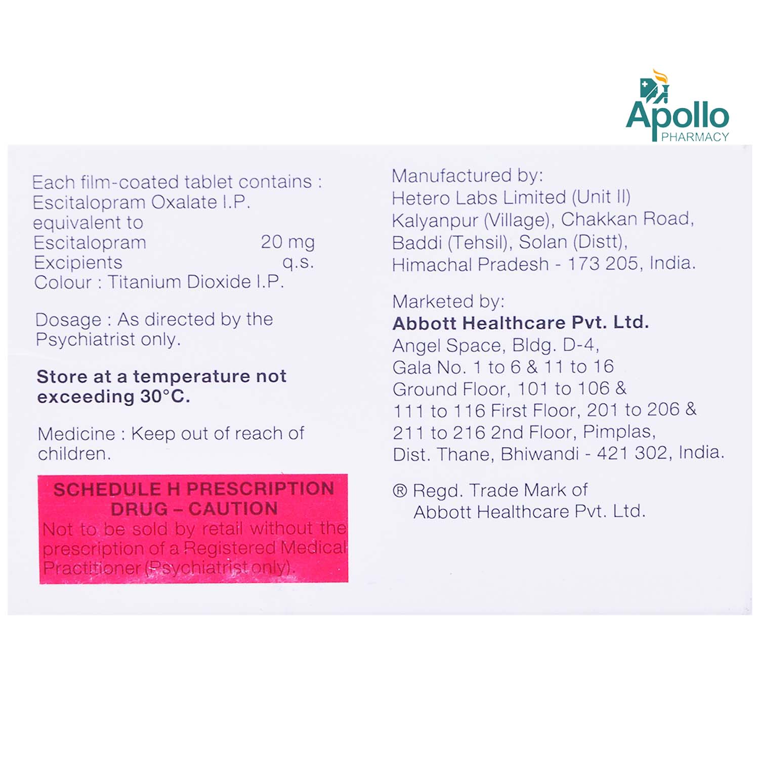 Szetalo 20 Tablet 15's, Pack of 15 TabletS Szetalo 20 Tablet 15's, Pack of 15 TabletS