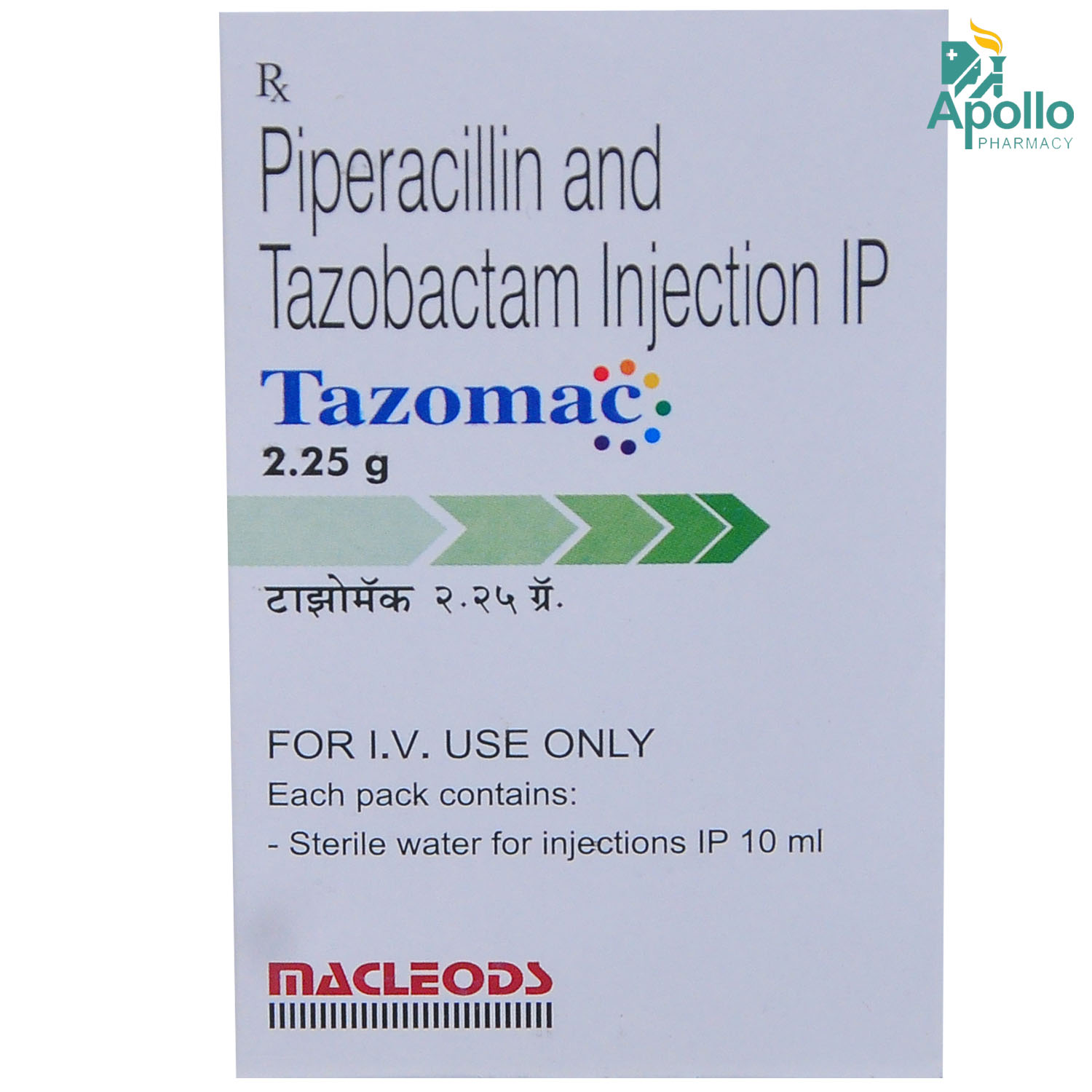 Tazomac 2.25gm Injection 1's, Pack of 1 INJECTION Tazomac 2.25gm Injection 1's, Pack of 1 INJECTION