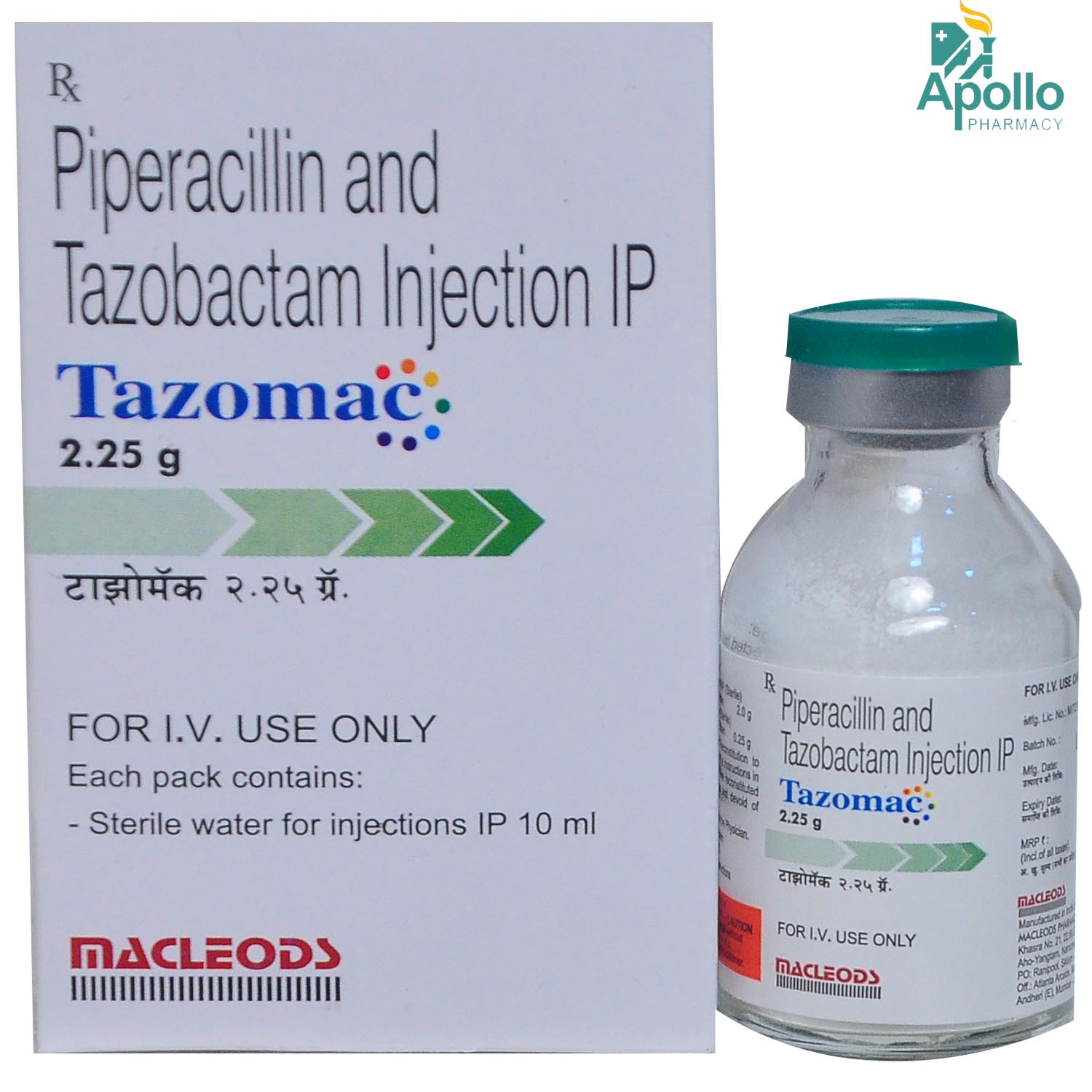 Tazomac 2.25gm Injection 1's, Pack of 1 INJECTION Tazomac 2.25gm Injection 1's, Pack of 1 INJECTION