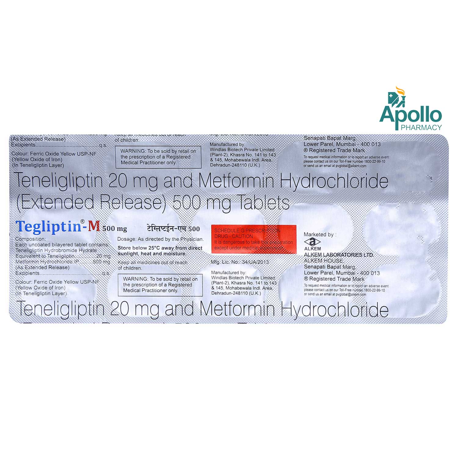 Tegliptin-M 500 mg Tablet 15's, Pack of 15 TABLETS Tegliptin-M 500 mg Tablet 15's, Pack of 15 TABLETS