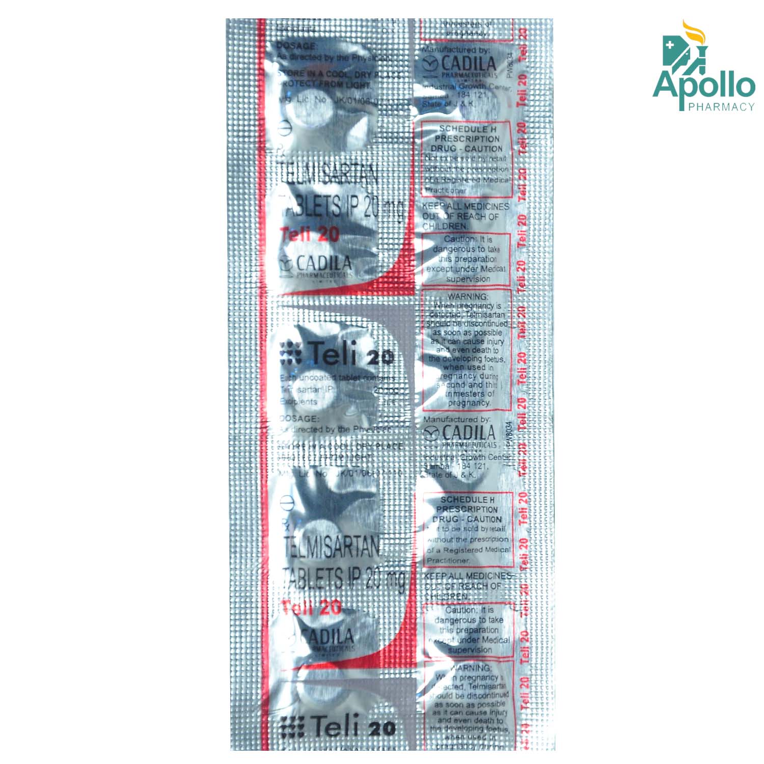 TELI 20MG TABLET, Pack of 10 TABLETS TELI 20MG TABLET, Pack of 10 TABLETS