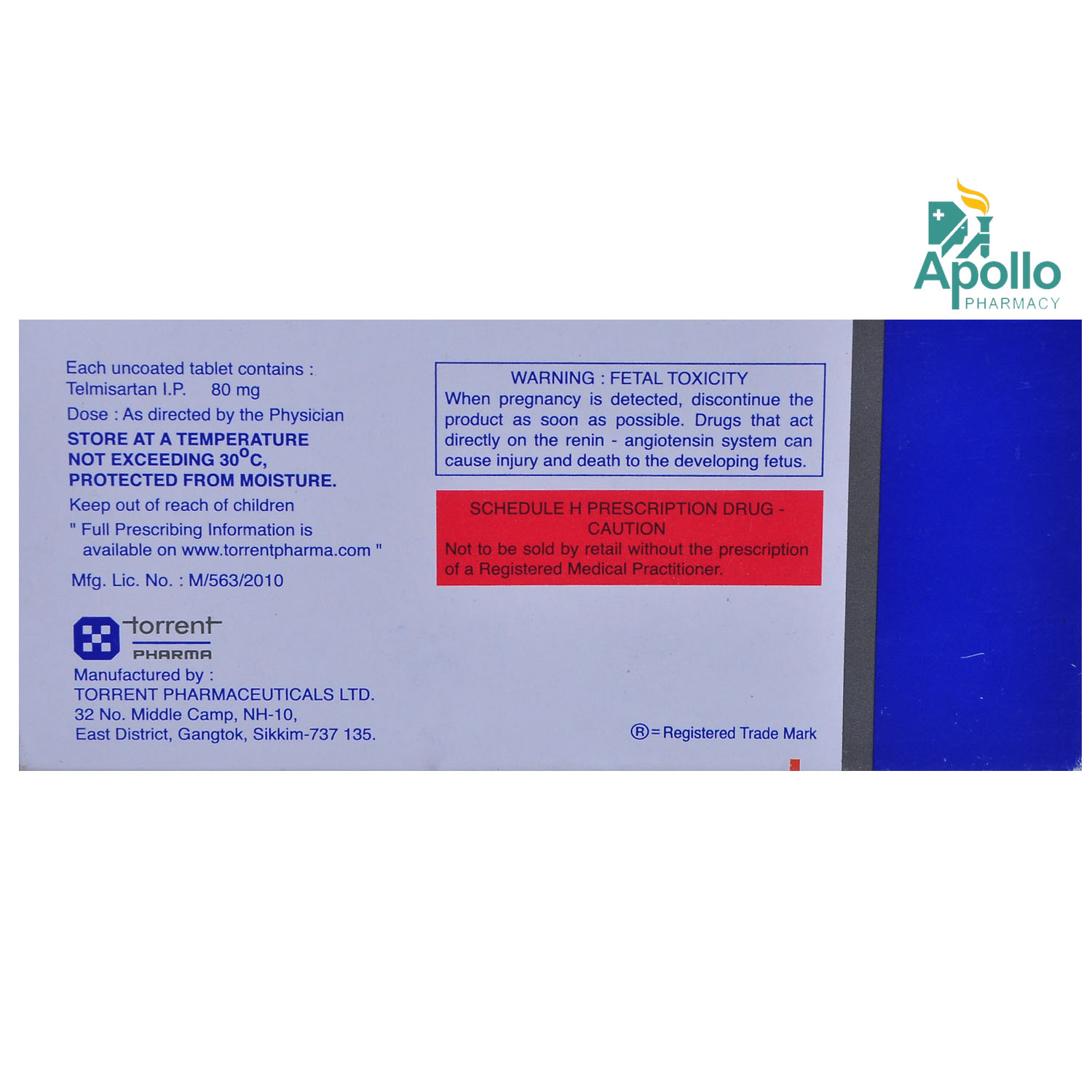 Telsar 80 Tablet 10's, Pack of 10 TABLETS Telsar 80 Tablet 10's, Pack of 10 TABLETS