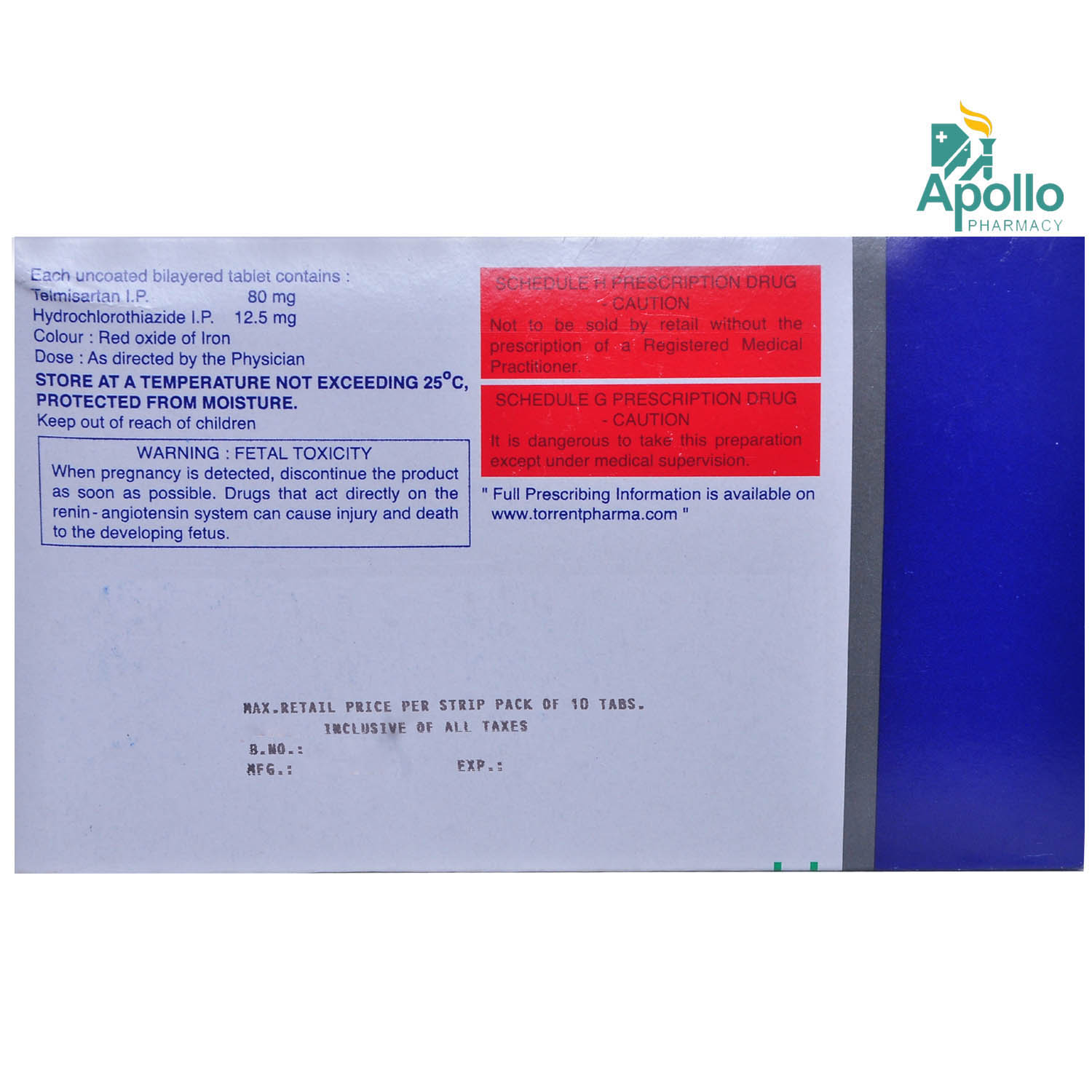 Telsar 80-H Tablet 10's, Pack of 10 Telsar 80-H Tablet 10's, Pack of 10