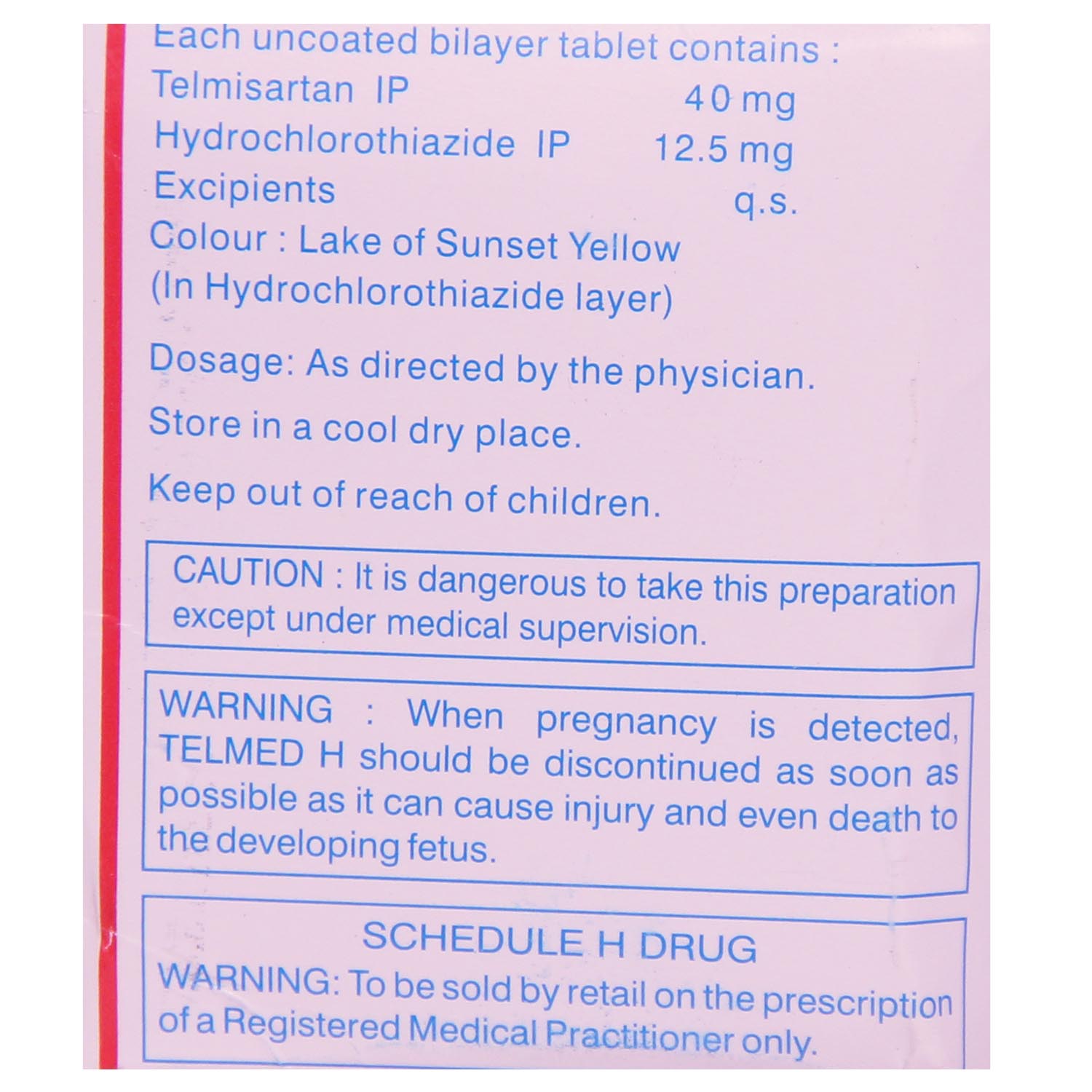 Telmed H Tablet 10's, Pack of 10 Telmed H Tablet 10's, Pack of 10