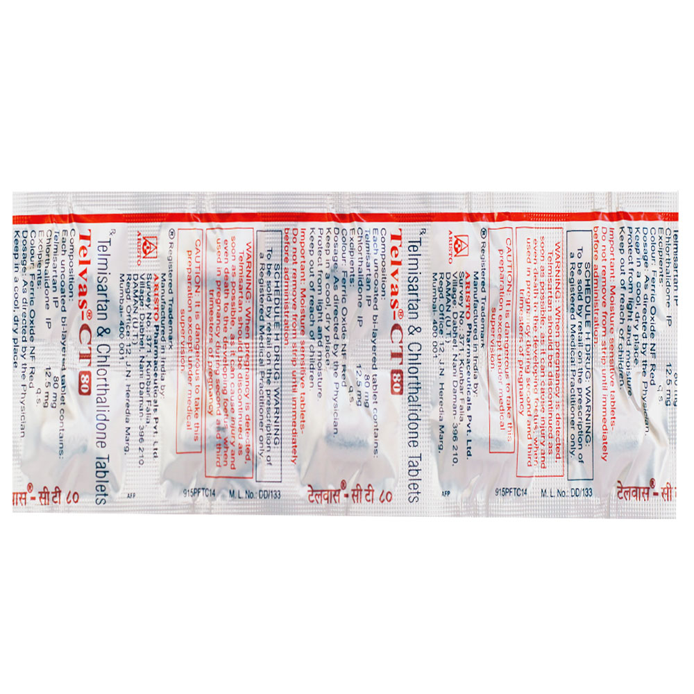 TELVAS CT 80MG TABLET, Pack of 10 TELVAS CT 80MG TABLET, Pack of 10