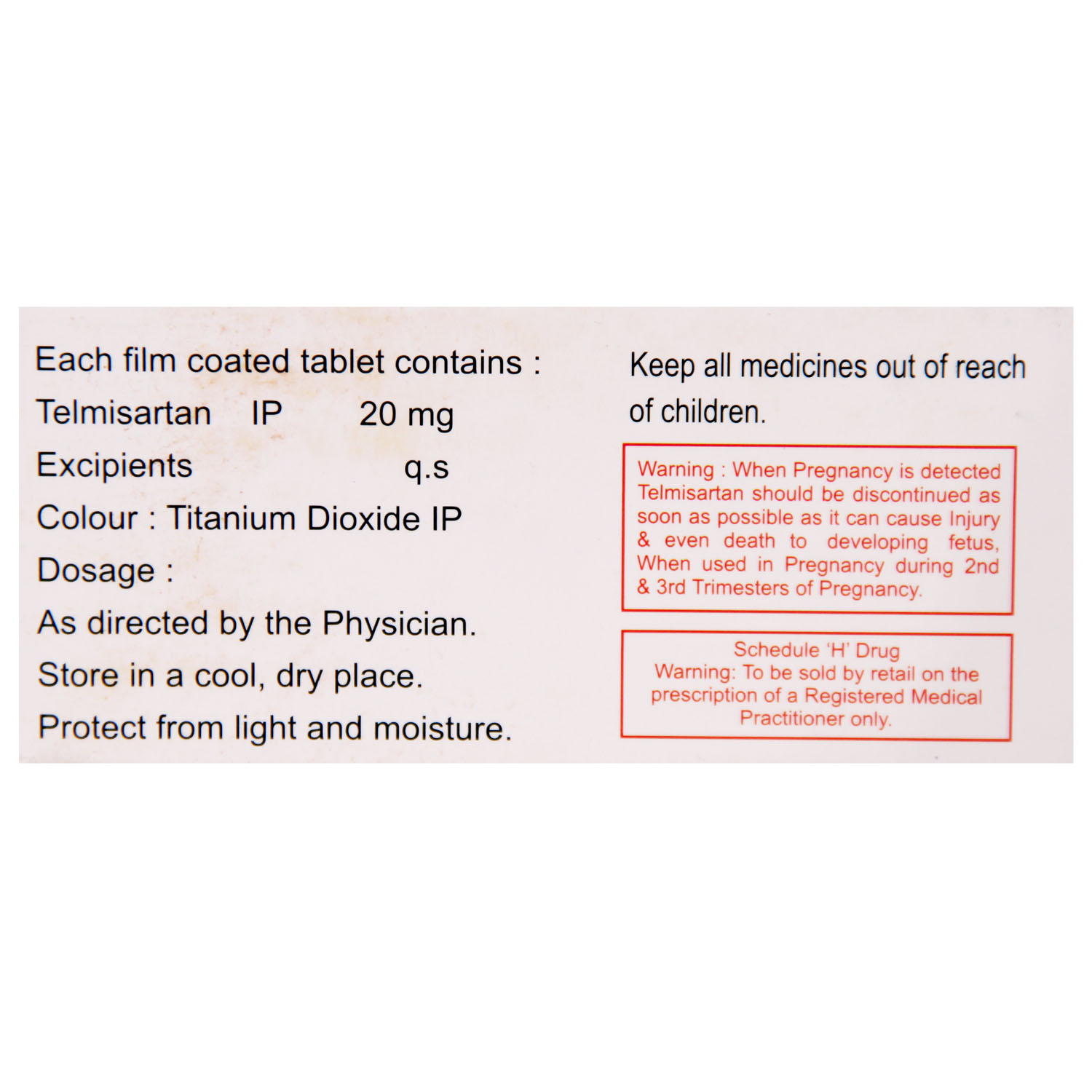 Telzox-20 Tablet 10's, Pack of 10 TABLETS Telzox-20 Tablet 10's, Pack of 10 TABLETS