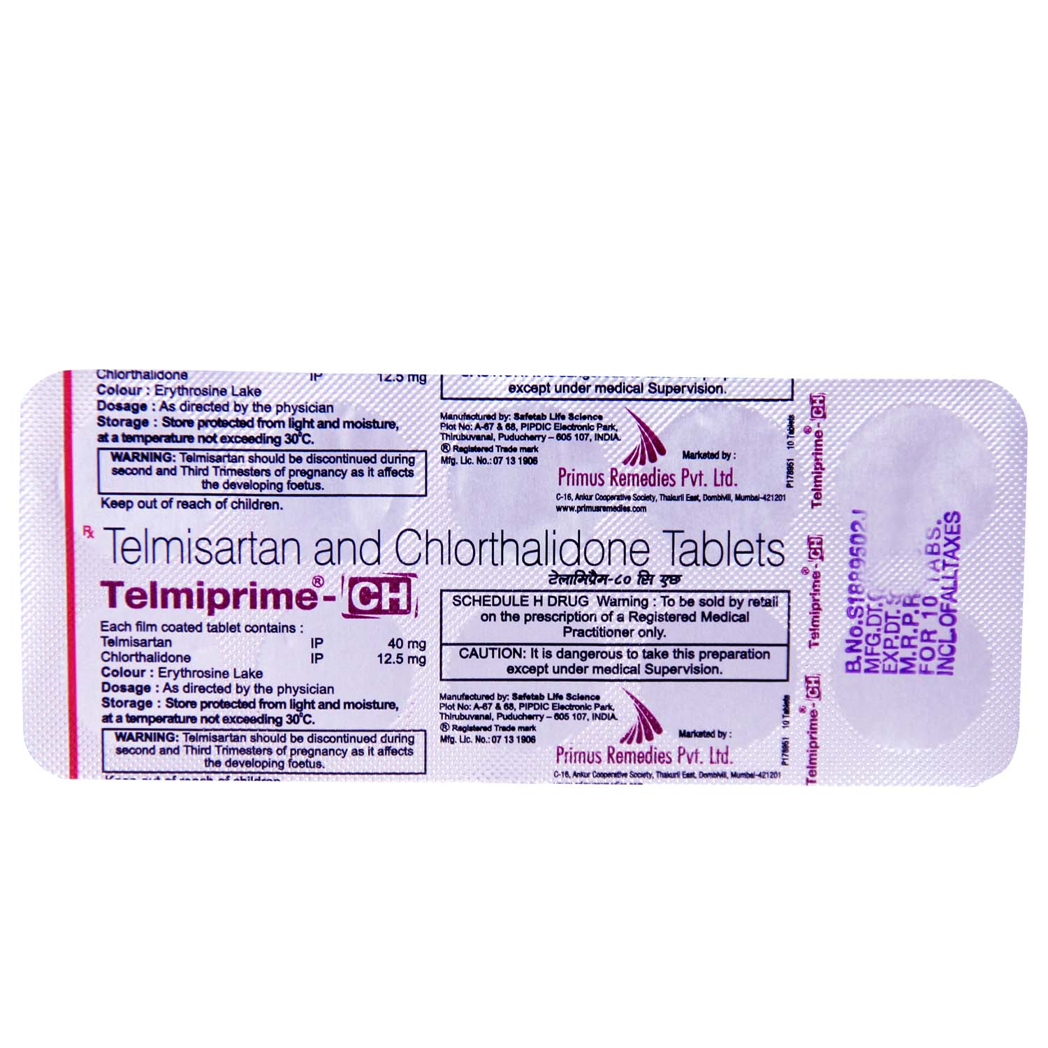 Telmiprime-CH Tablet 10's, Pack of 10 Telmiprime-CH Tablet 10's, Pack of 10