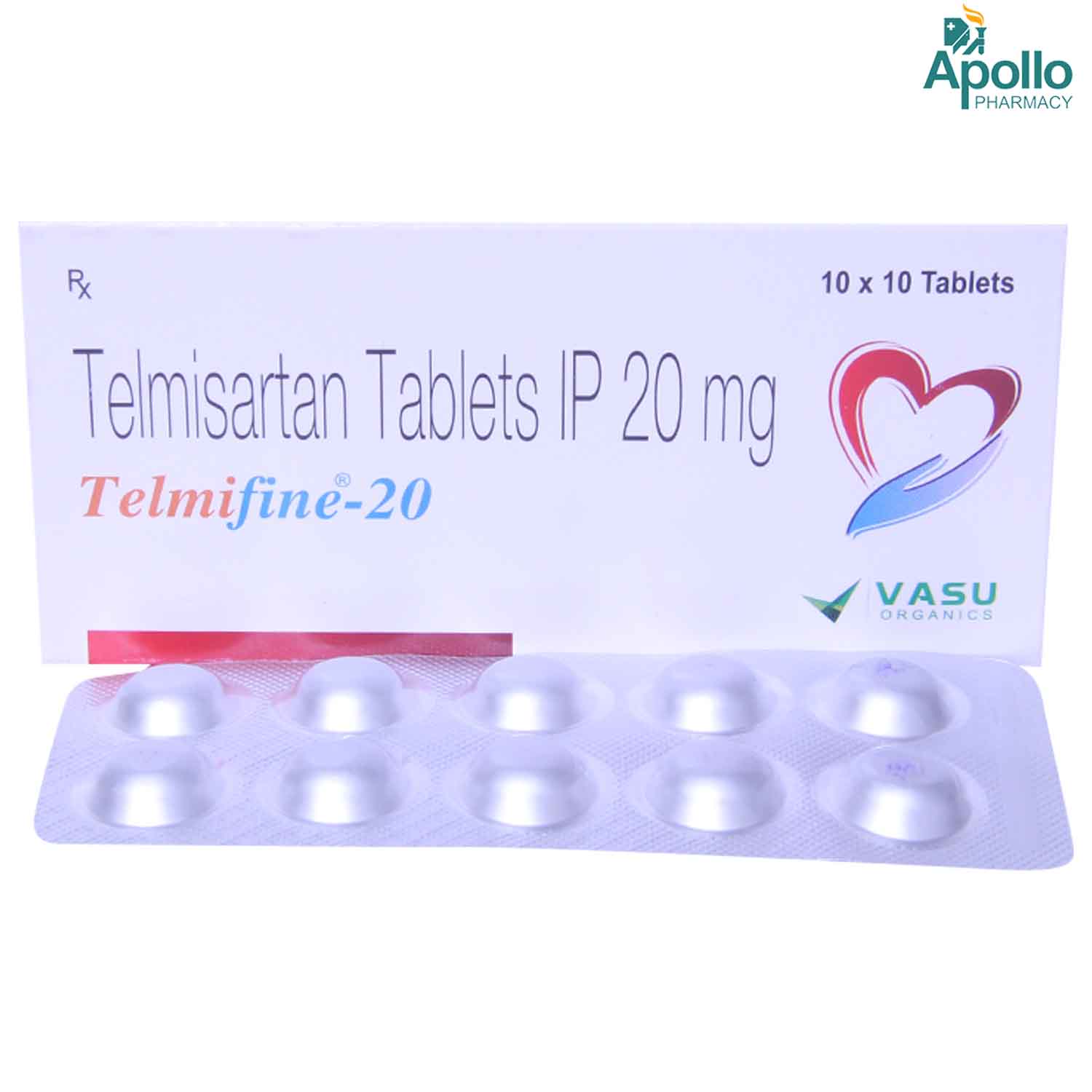 Telmifine 20 Tablet 10's, Pack of 10 TabletS Telmifine 20 Tablet 10's, Pack of 10 TabletS