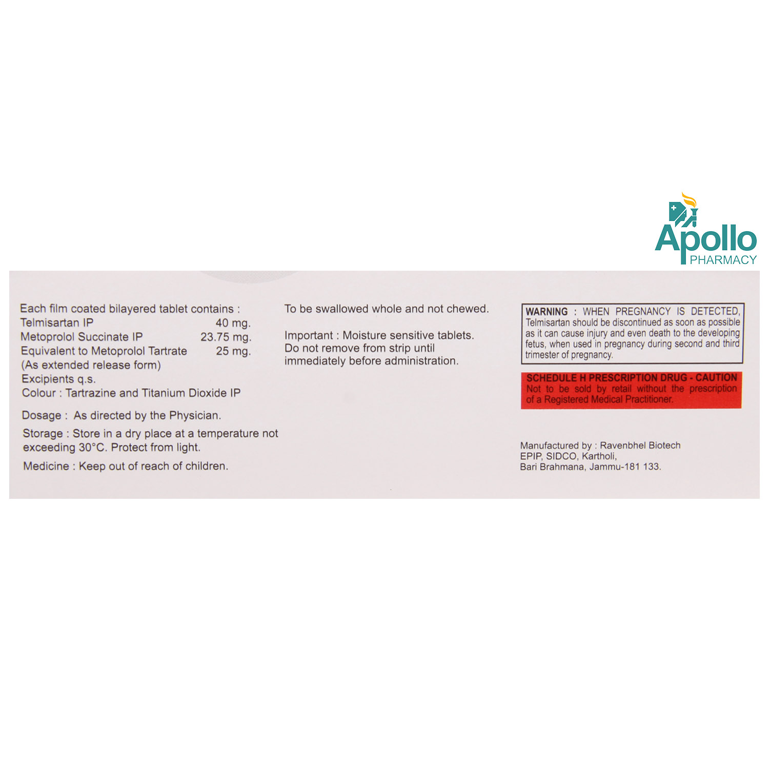 Telmikaa MT 25 Tablet 10's, Pack of 10 Telmikaa MT 25 Tablet 10's, Pack of 10