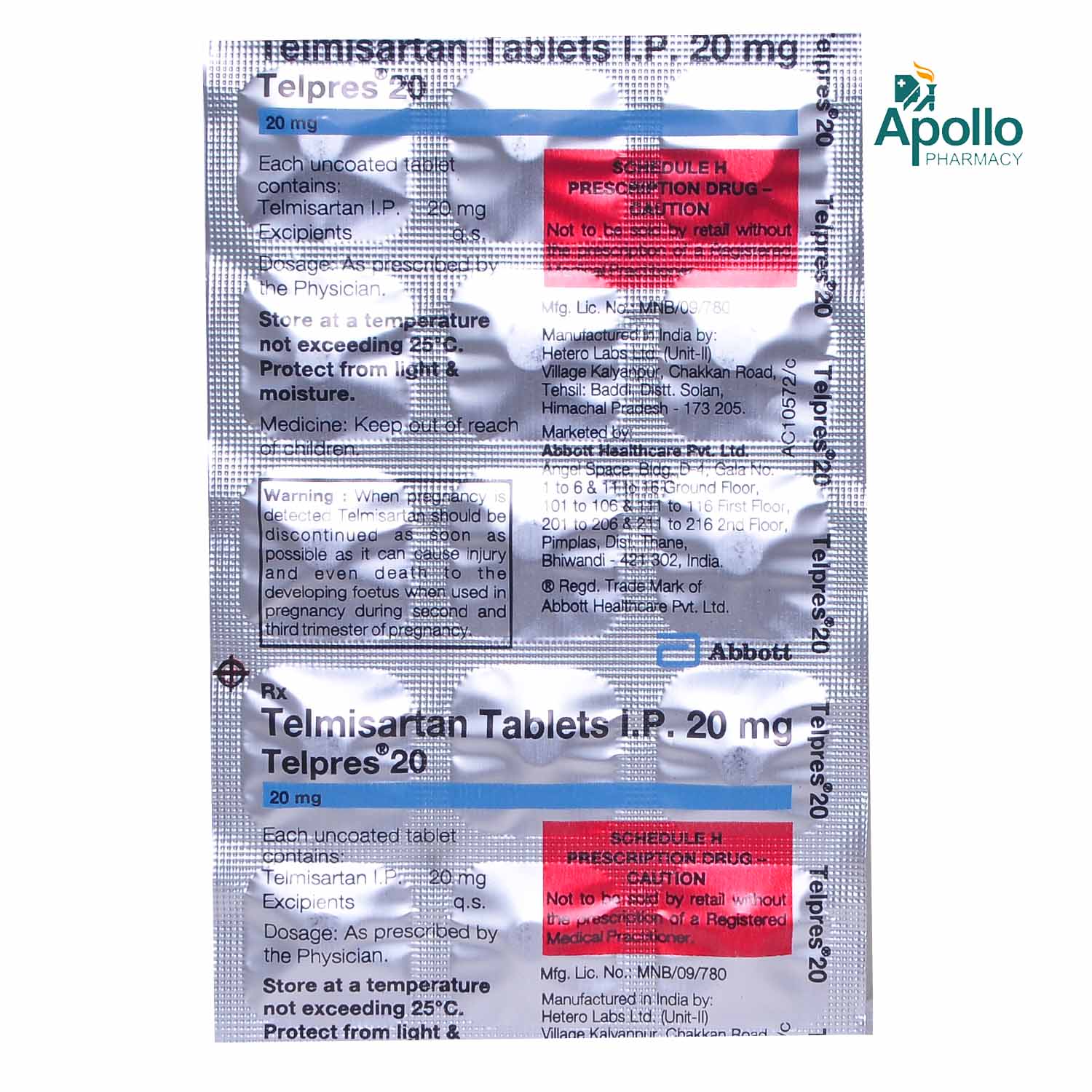 Telpres 20 Tablet 15's, Pack of 15 TABLETS Telpres 20 Tablet 15's, Pack of 15 TABLETS