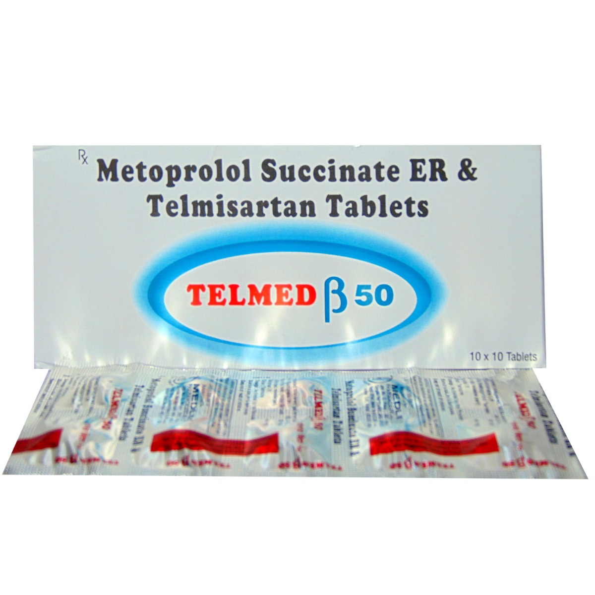 Telmed Beta 50 mg/40 mg Tablet 10's, Pack of 10 TabletS Telmed Beta 50 mg/40 mg Tablet 10's, Pack of 10 TabletS