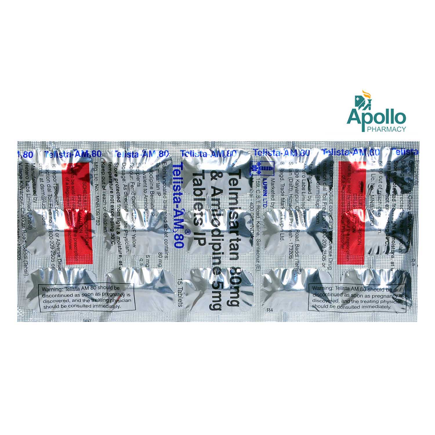 Telista-AM 80 Tablet 15's, Pack of 15 Telista-AM 80 Tablet 15's, Pack of 15