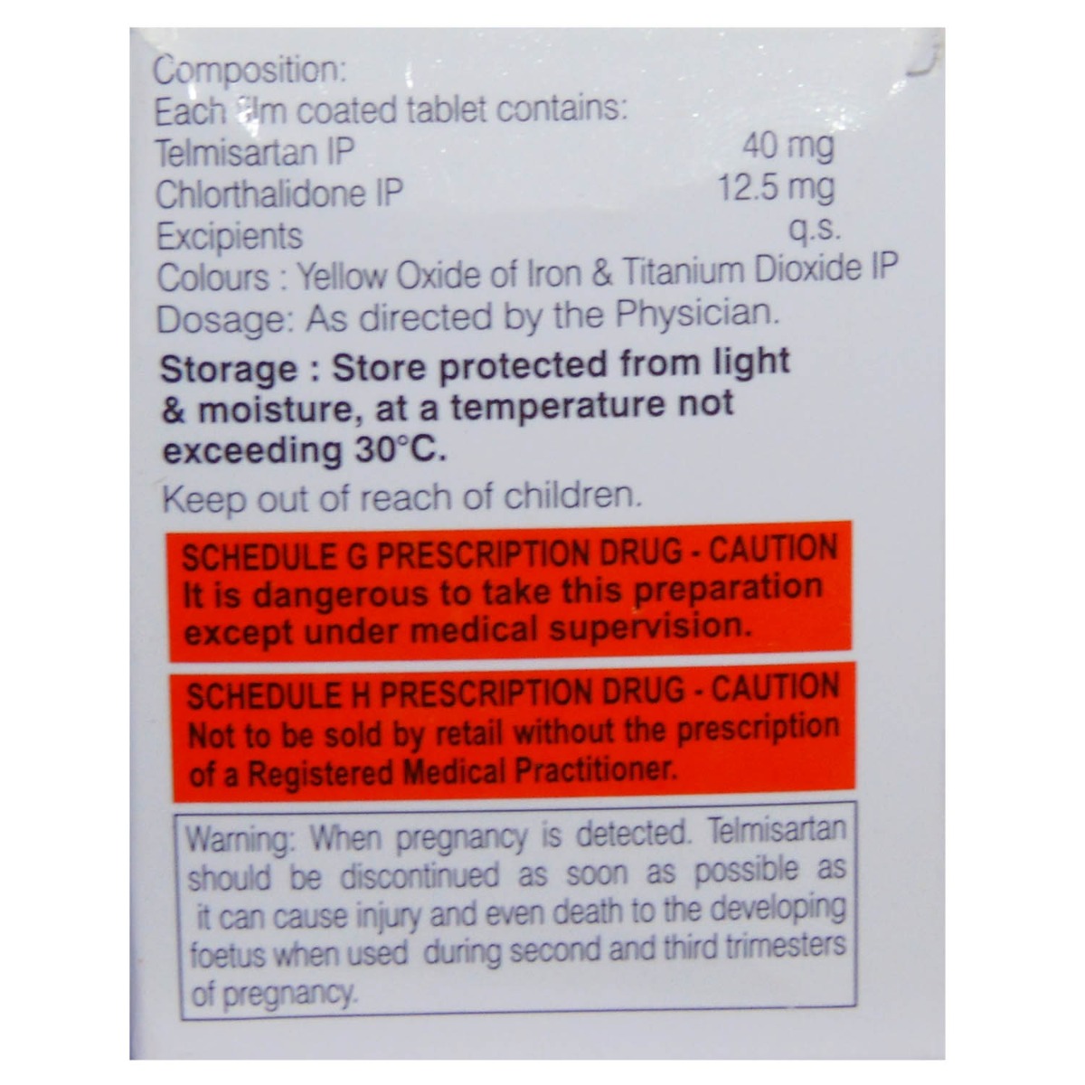 Teldawn CH 40 mg/12.5 mg Tablet 15's, Pack of 15 TabletS Teldawn CH 40 mg/12.5 mg Tablet 15's, Pack of 15 TabletS