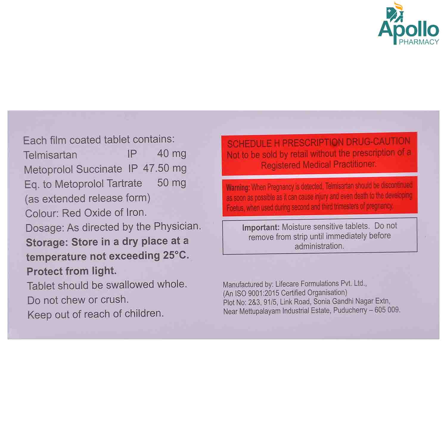 Telmiprime Beta 50 Tablet 10's, Pack of 10 TABLETS Telmiprime Beta 50 Tablet 10's, Pack of 10 TABLETS