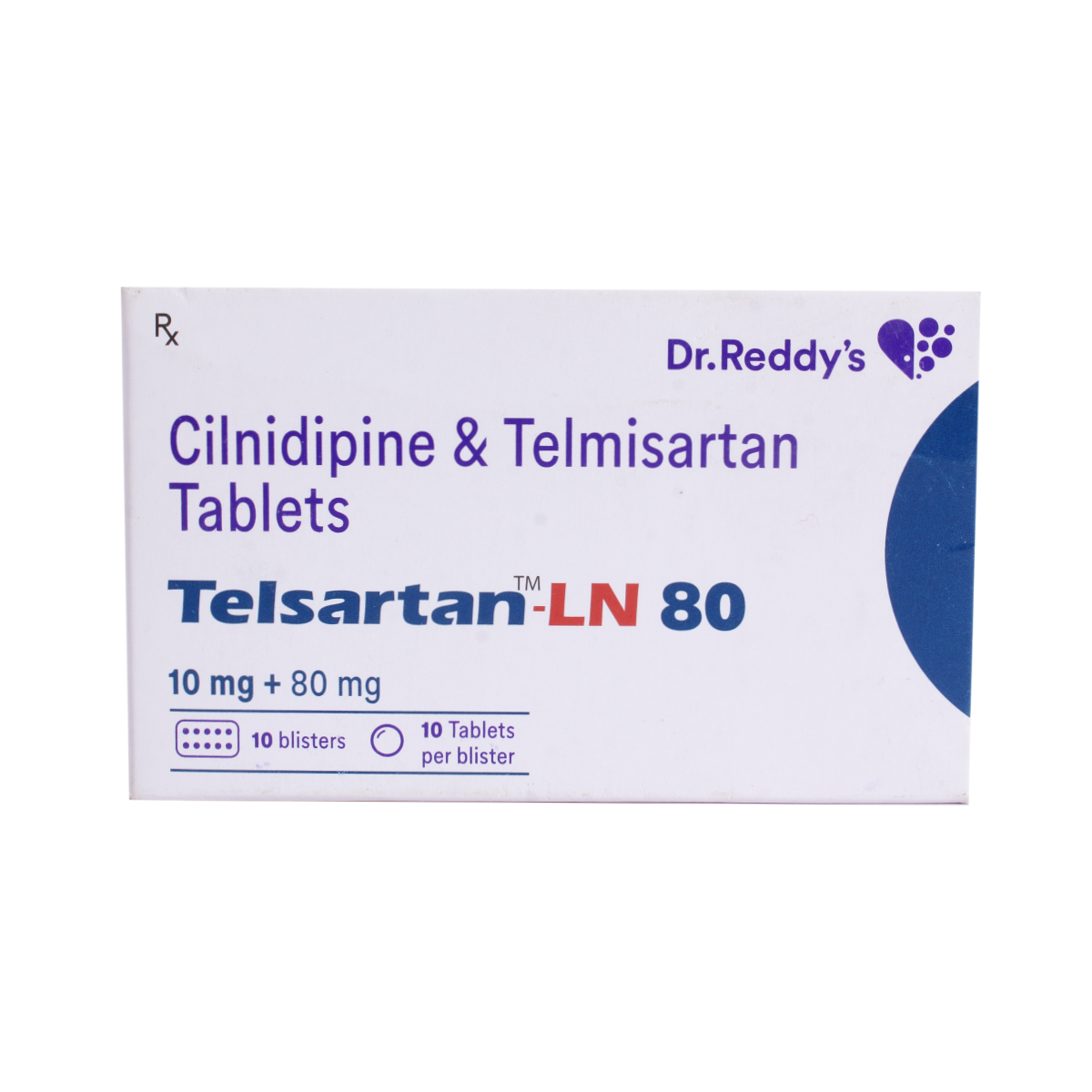 Telsartan-LN 80 mg/10 mg Tablet 10's, Pack of 10 Telsartan-LN 80 mg/10 mg Tablet 10's, Pack of 10
