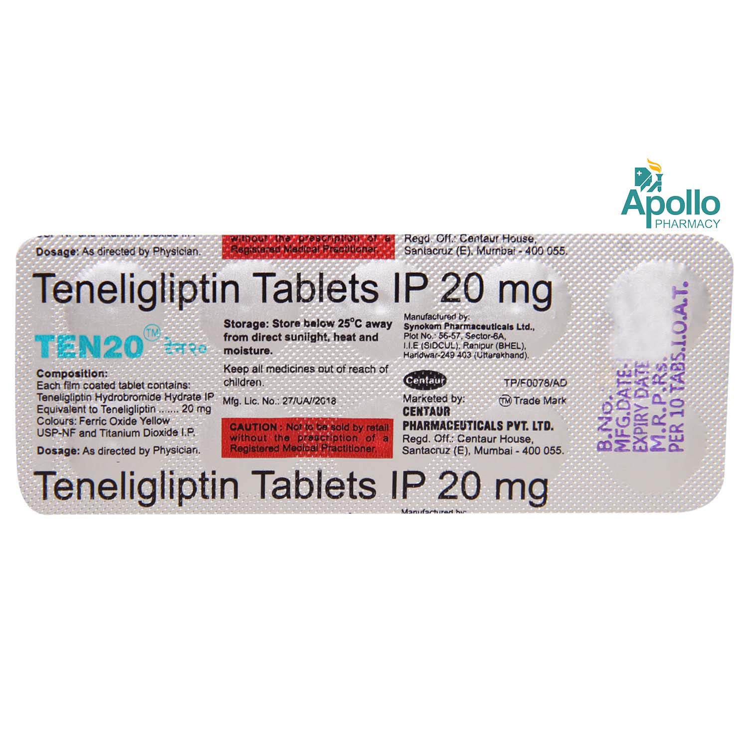 Ten20 Tablet 10's, Pack of 10 TABLETS Ten20 Tablet 10's, Pack of 10 TABLETS