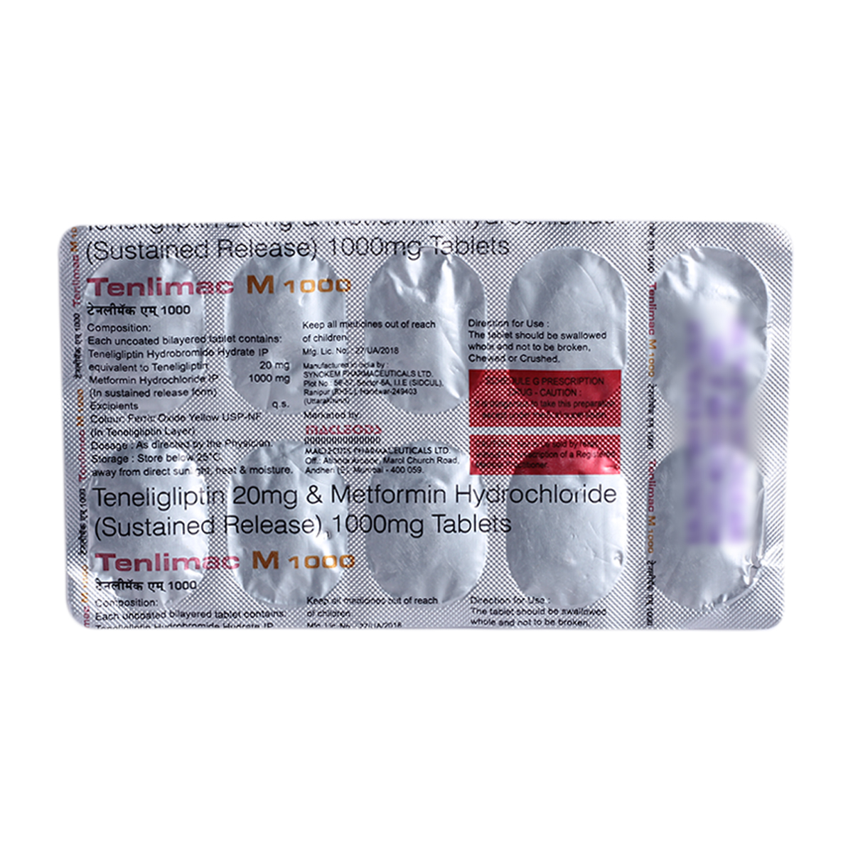 Tenlimac M 1000 Tablet 10's, Pack of 10 TabletS Tenlimac M 1000 Tablet 10's, Pack of 10 TabletS