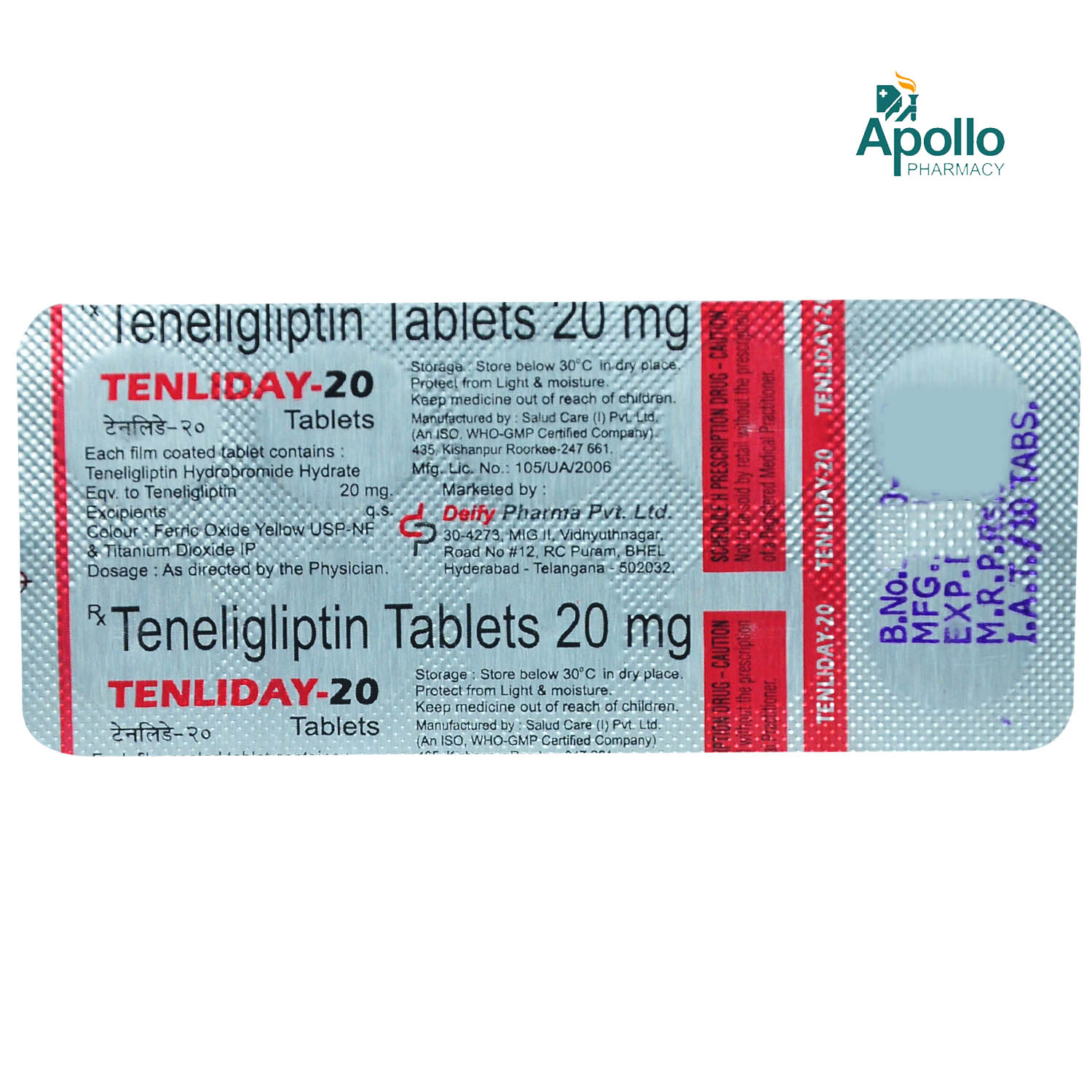 Tenliday 20 mg Tablet 10's, Pack of 10 TabletS Tenliday 20 mg Tablet 10's, Pack of 10 TabletS