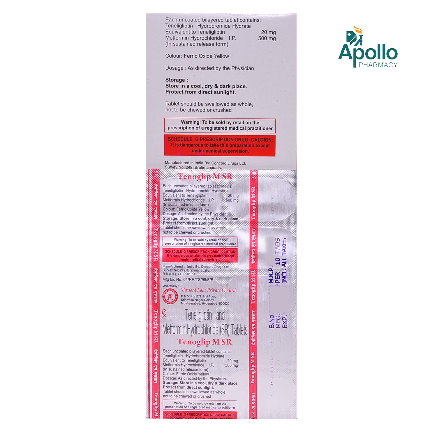 Tenoglip M Sr Tablet 10's, Pack of 10 TABLETS Tenoglip M Sr Tablet 10's, Pack of 10 TABLETS