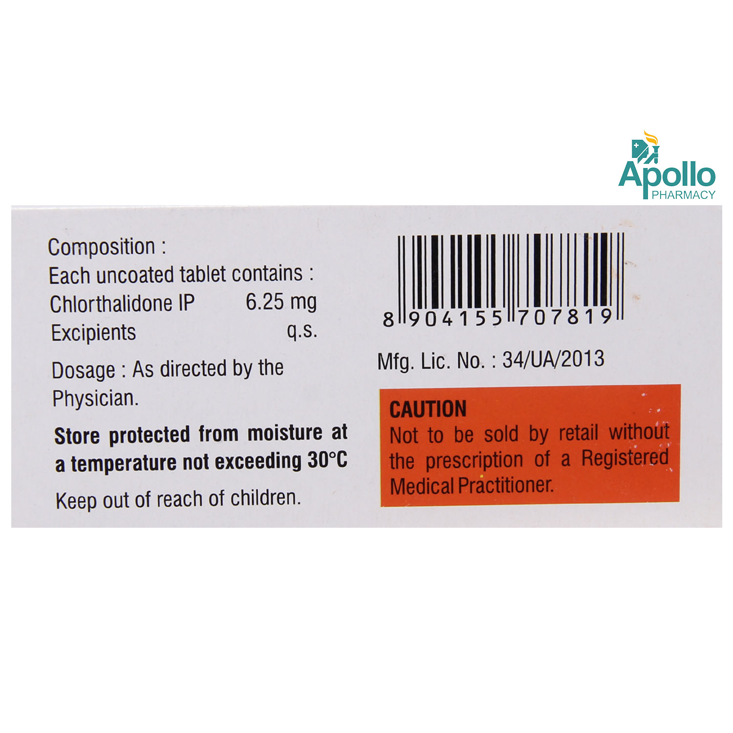 THALORIC 6.25MG TABLET 10'S, Pack of 10 TABLETS THALORIC 6.25MG TABLET 10'S, Pack of 10 TABLETS