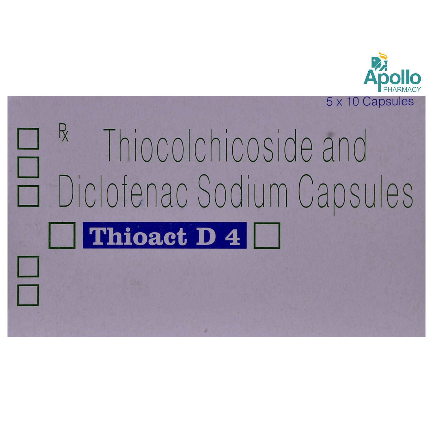 THIOACT D 4MG CAPSULE, Pack of 10 THIOACT D 4MG CAPSULE, Pack of 10