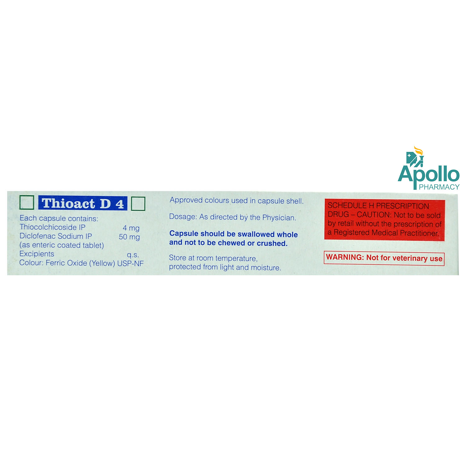 THIOACT D 4MG CAPSULE, Pack of 10 THIOACT D 4MG CAPSULE, Pack of 10