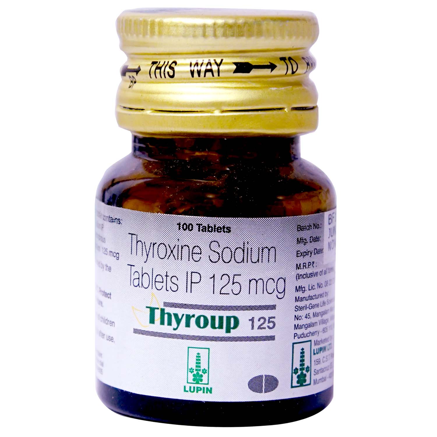 Thyroup 125 mcg Tablet 100's, Pack of 1 TABLET Thyroup 125 mcg Tablet 100's, Pack of 1 TABLET