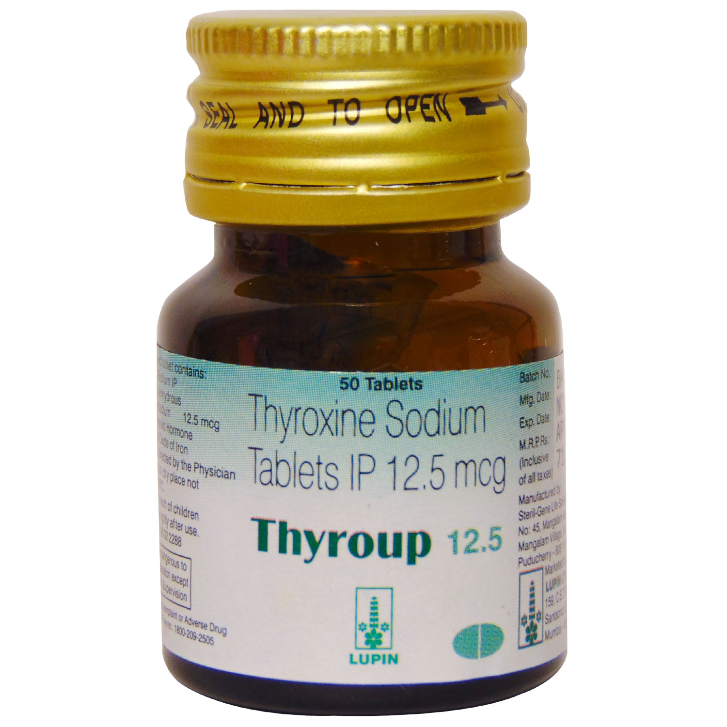 Thyroup 12.5 mcg Tablet 50's, Pack of 1 TABLET Thyroup 12.5 mcg Tablet 50's, Pack of 1 TABLET