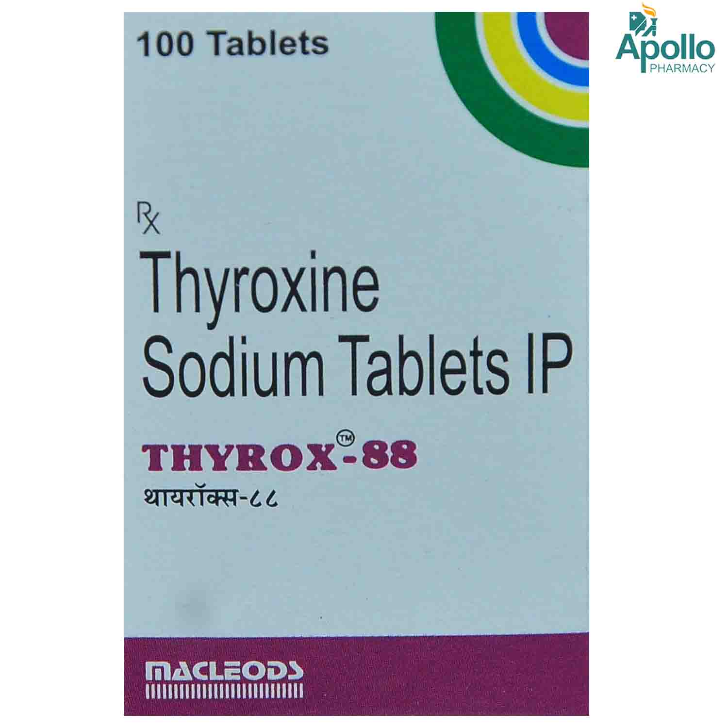 Thyrox 88 mcg Tablet 100's, Pack of 1 TABLET Thyrox 88 mcg Tablet 100's, Pack of 1 TABLET