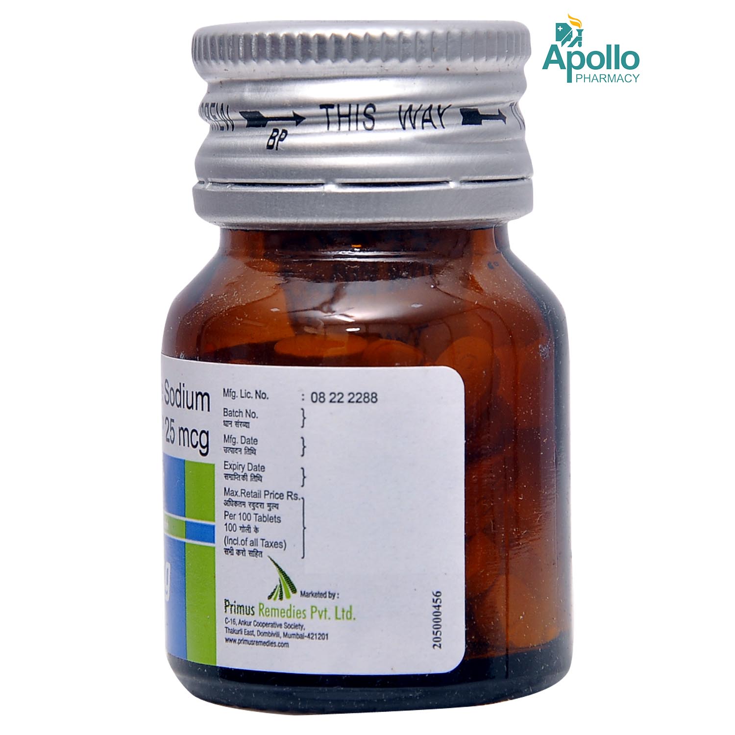 Thyrorich 25 mcg Tablet 100's, Pack of 1 TABLET Thyrorich 25 mcg Tablet 100's, Pack of 1 TABLET