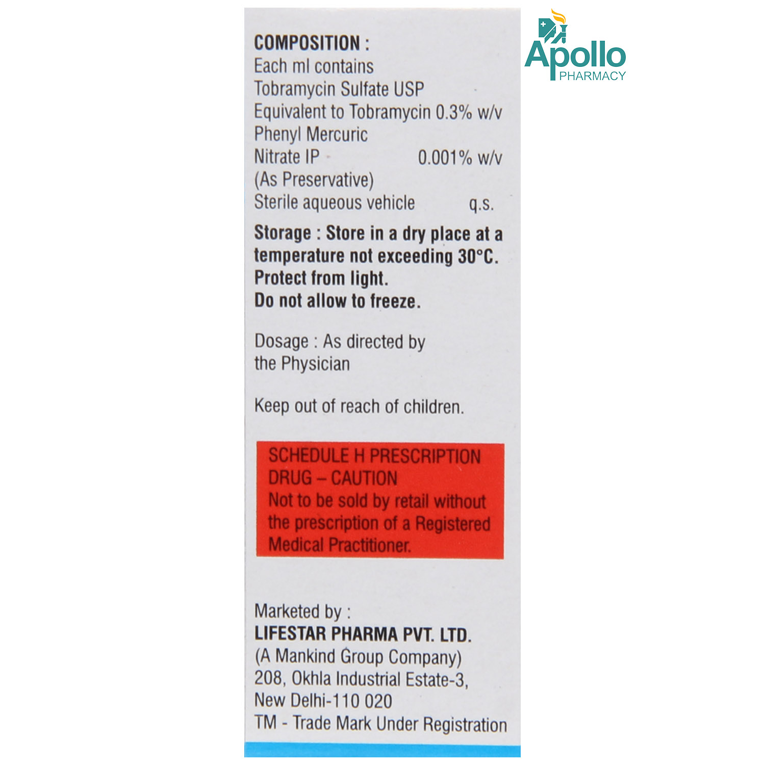 Tobastar Eye/Ear Drops 5 ml, Pack of 1 EYE/DROPS Tobastar Eye/Ear Drops 5 ml, Pack of 1 EYE/DROPS