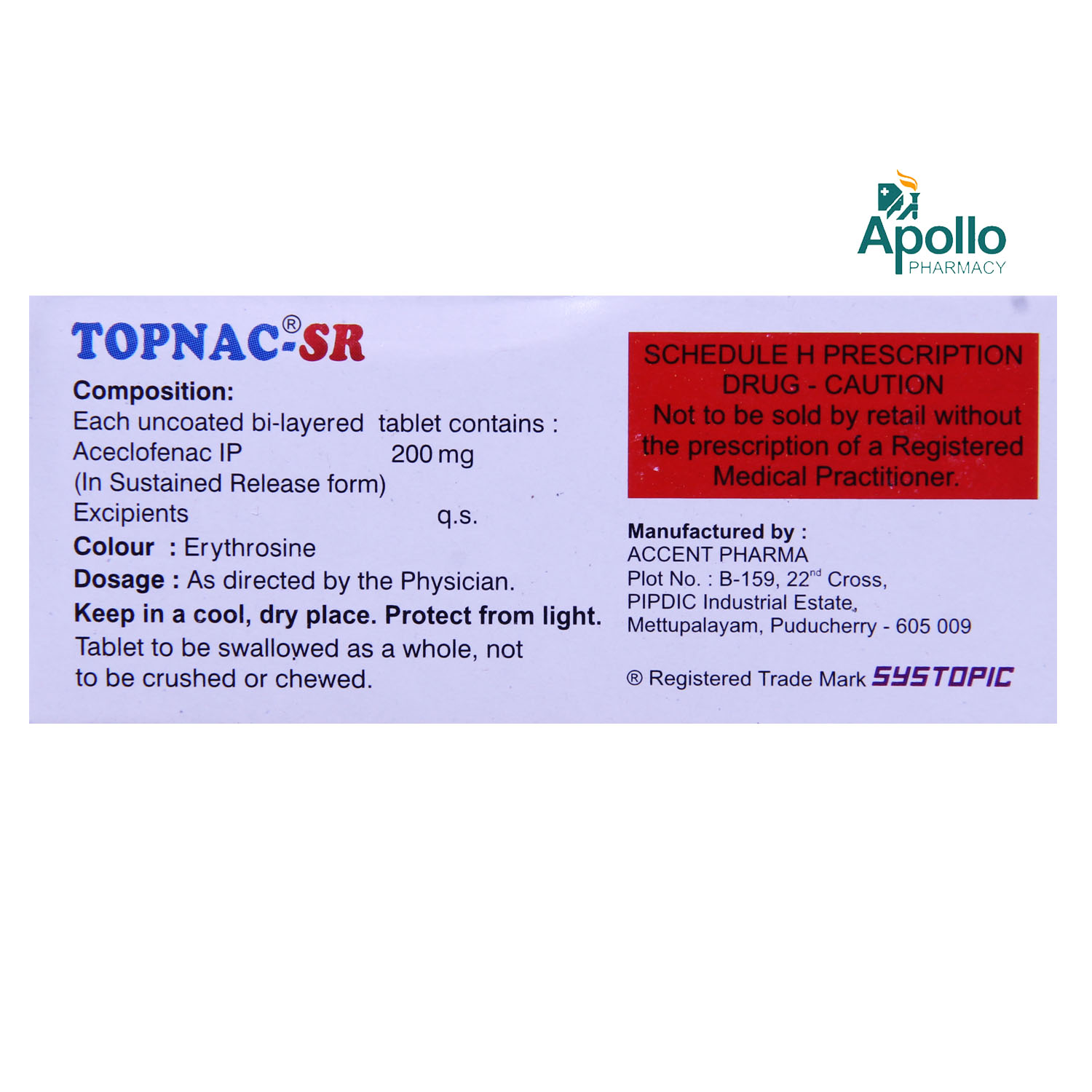 Topnac SR Tablet 10's, Pack of 10 TABLETS Topnac SR Tablet 10's, Pack of 10 TABLETS