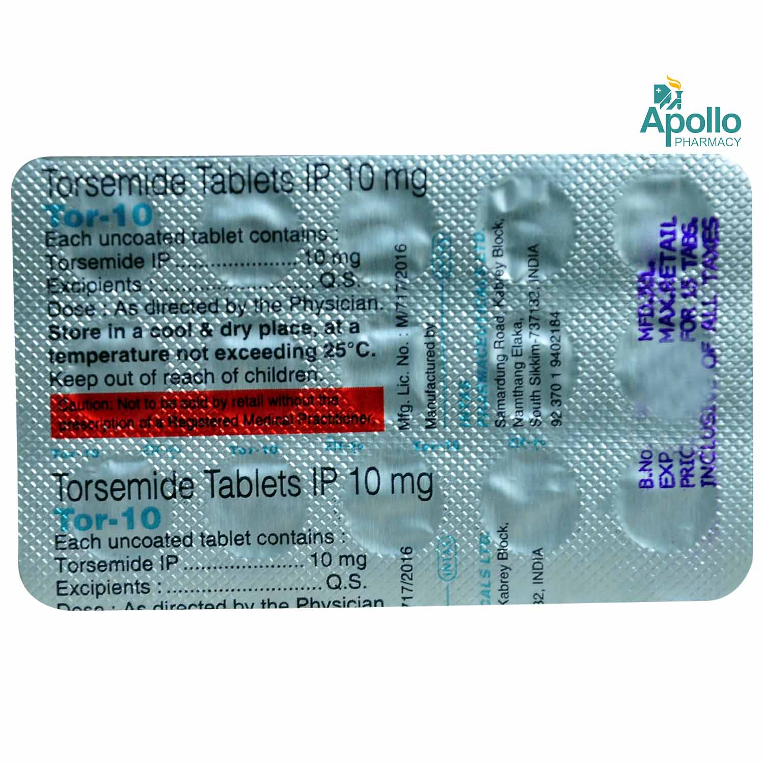 Tor-10 Tablet 15's, Pack of 15 TABLETS Tor-10 Tablet 15's, Pack of 15 TABLETS