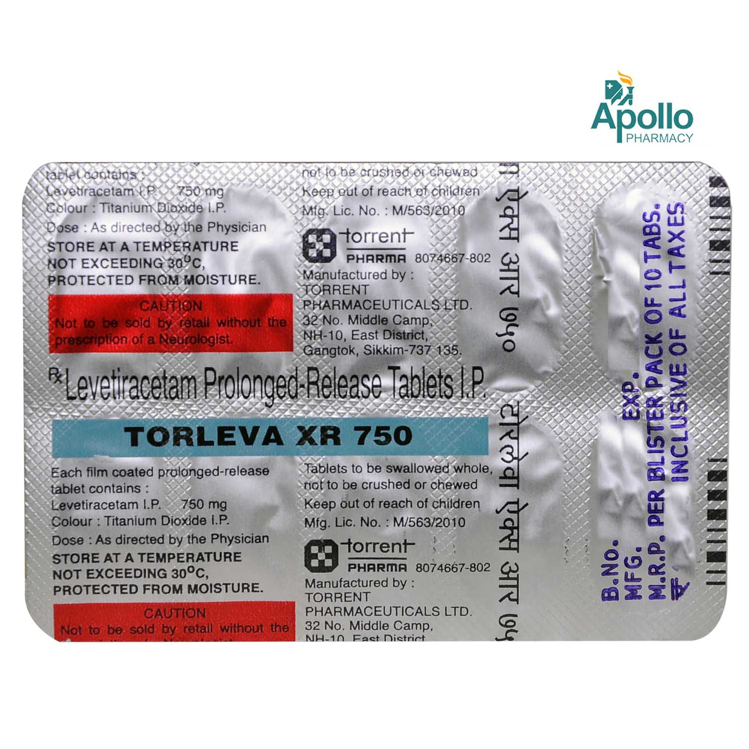 Torleva XR 750 Tablet 10's, Pack of 10 TABLETS Torleva XR 750 Tablet 10's, Pack of 10 TABLETS