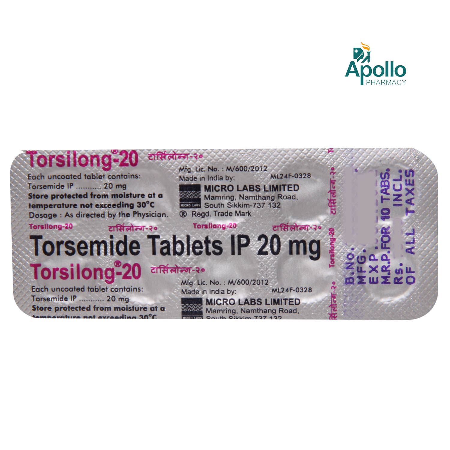 Torsilong-20mg Tablet 10's, Pack of 10 TABLETS Torsilong-20mg Tablet 10's, Pack of 10 TABLETS