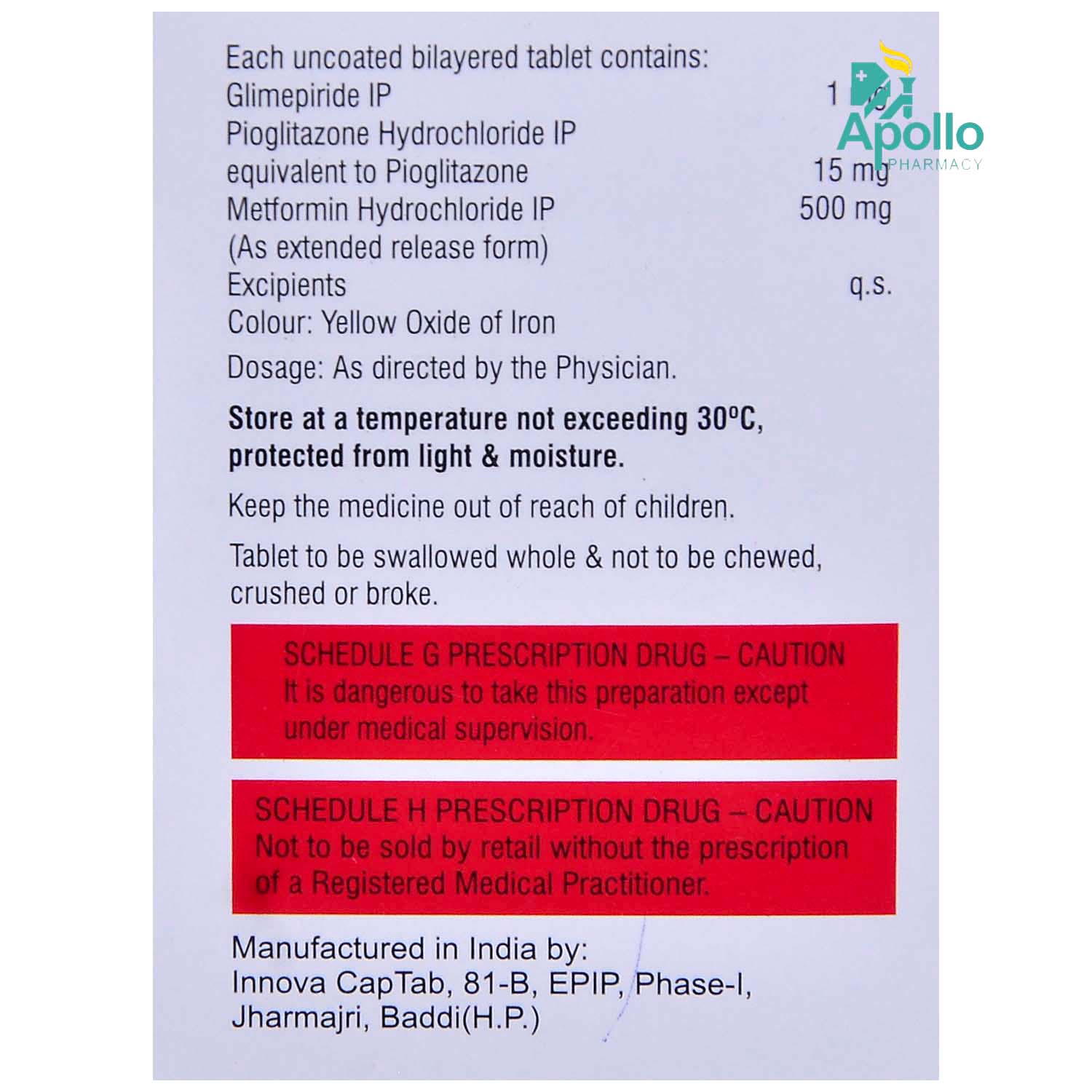 Triobimet 1 Tablet 10's, Pack of 10 TABLETS Triobimet 1 Tablet 10's, Pack of 10 TABLETS