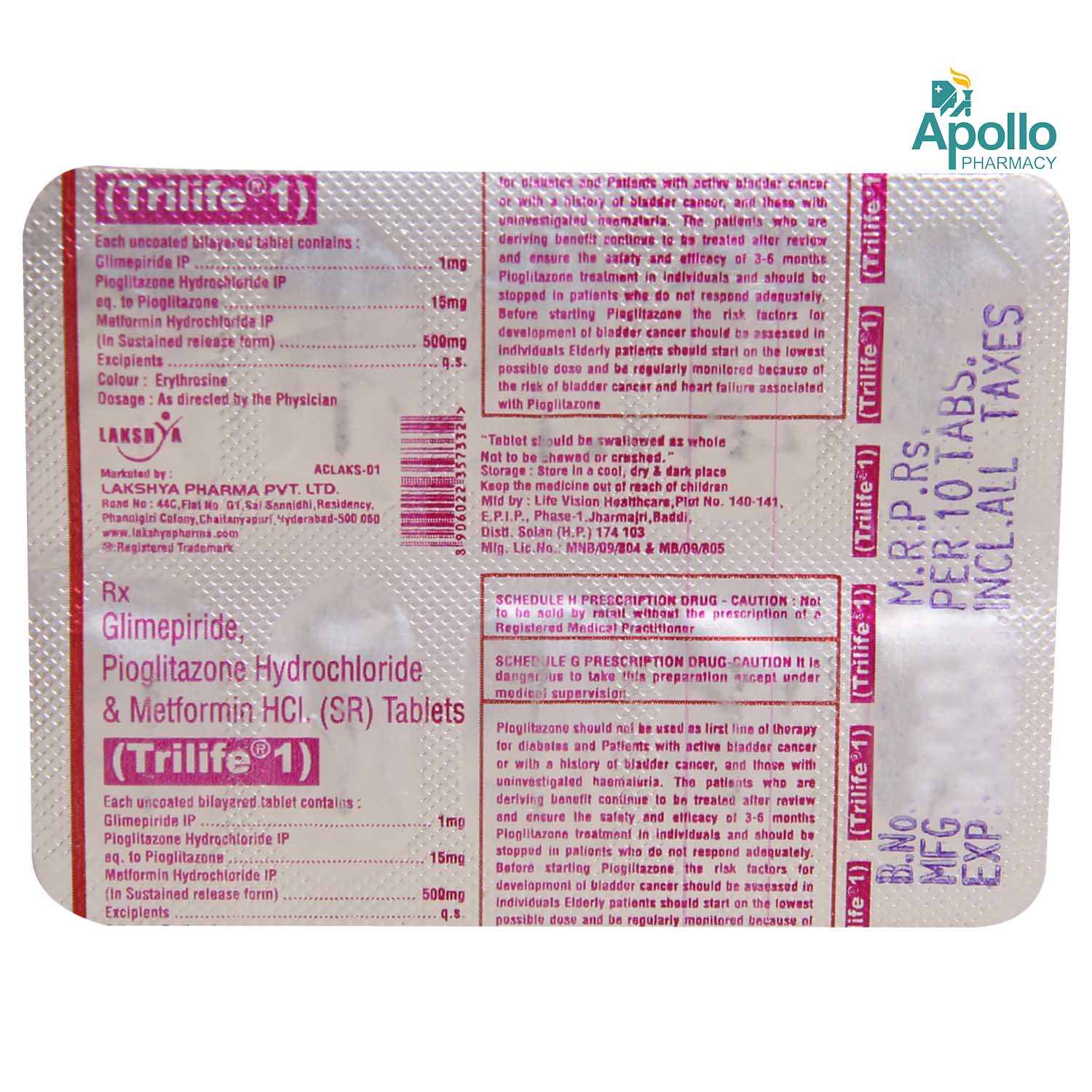 Trilife-1 Tablet 10's, Pack of 10 TABLETS Trilife-1 Tablet 10's, Pack of 10 TABLETS